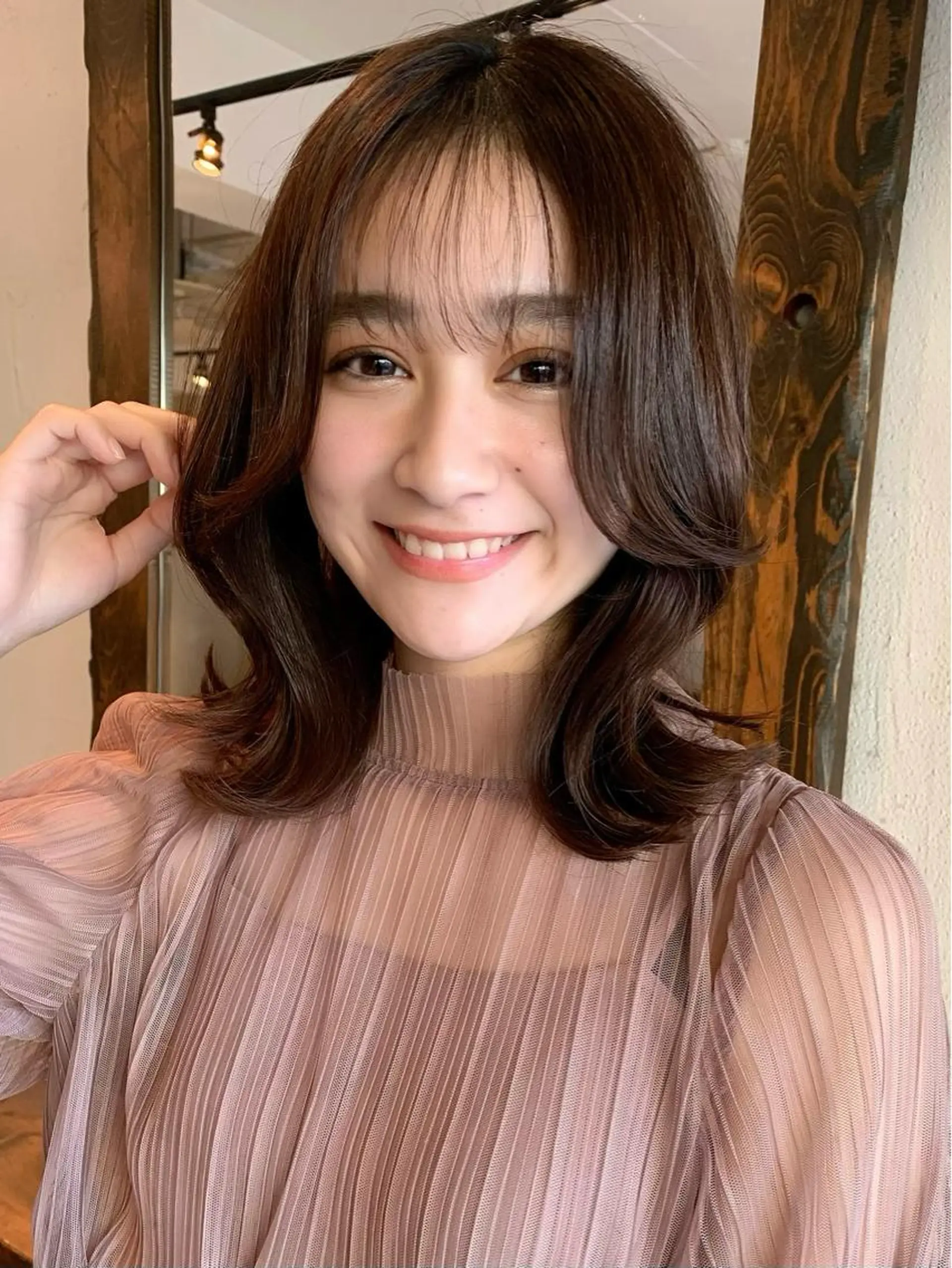 ミディアム カラー カット ヘアカラー トリートメント ヘッドスパ 透明感/オリーブ/ グレージュ/YUKAのヘアスタイル