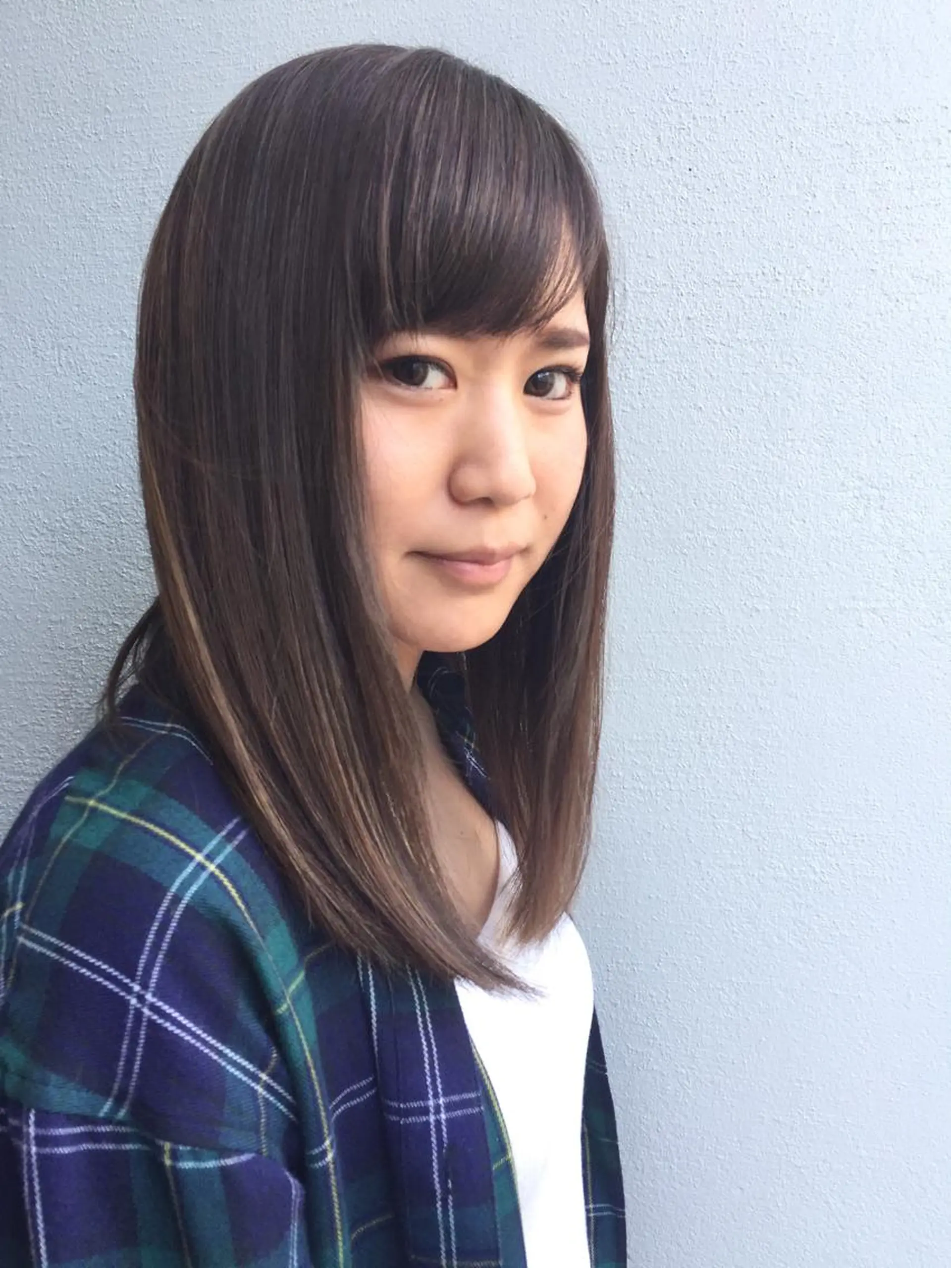 ミディアム パーマ ストレートパーマ カット パーマ ✂️小顔カット✂️ 山本有紀のヘアスタイル