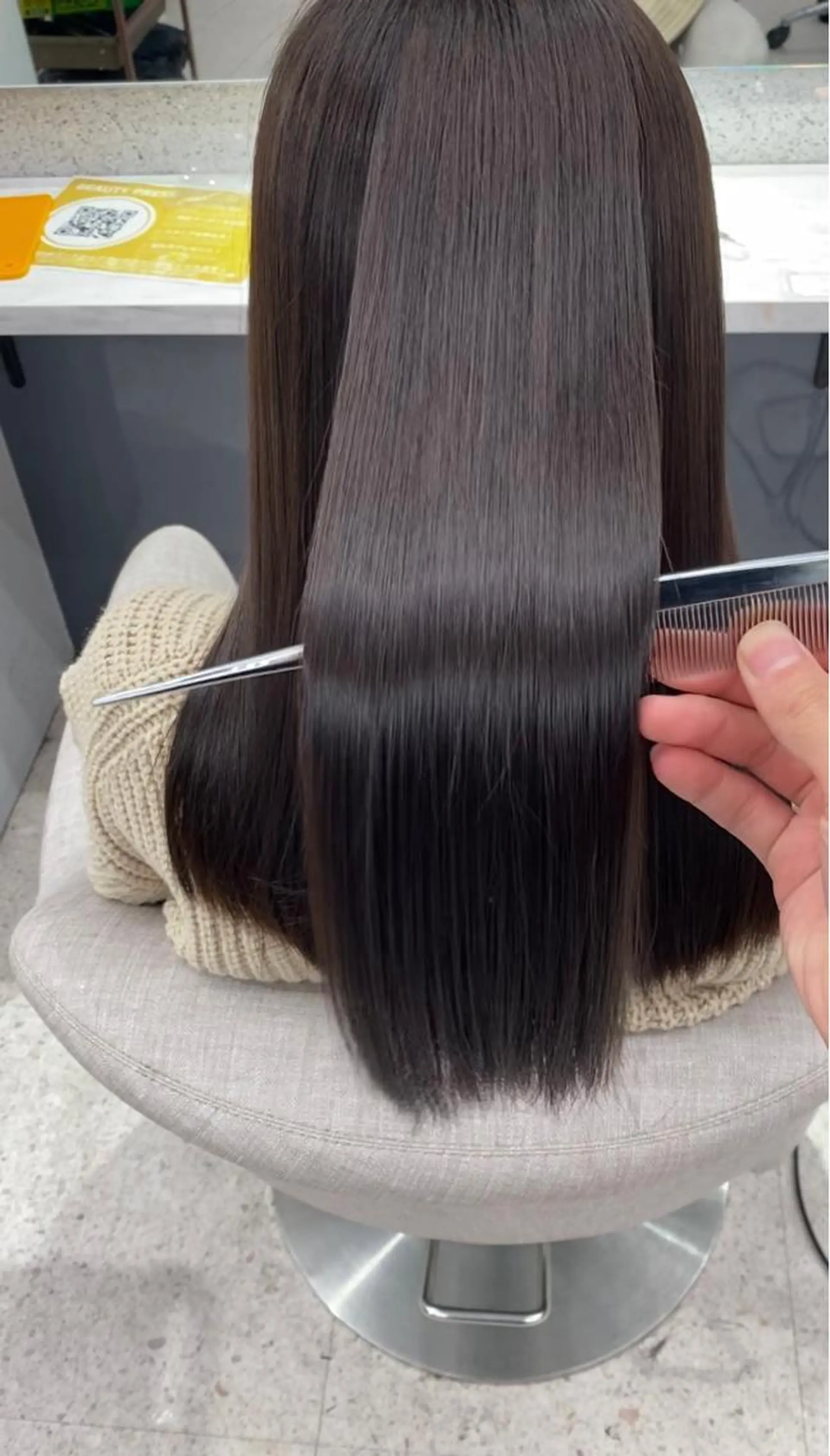 ロング カット トリートメント 京都レイヤーカット/ 縮毛矯正/羽柴りくのヘアスタイル