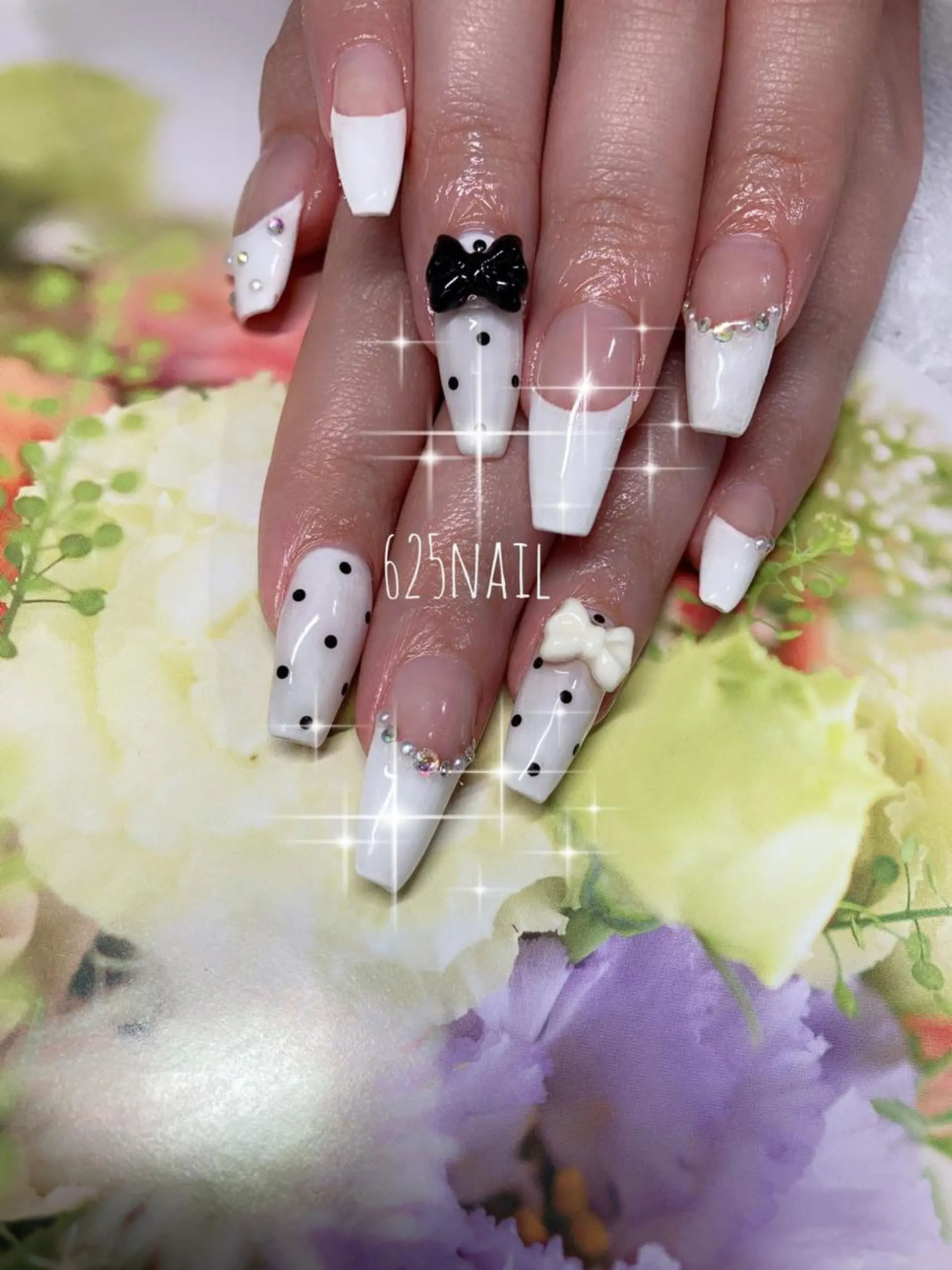 ネイル ロングネイル スカルプネイル ハンドネイル 625nail 無料P有/春日白水のネイルデザイン