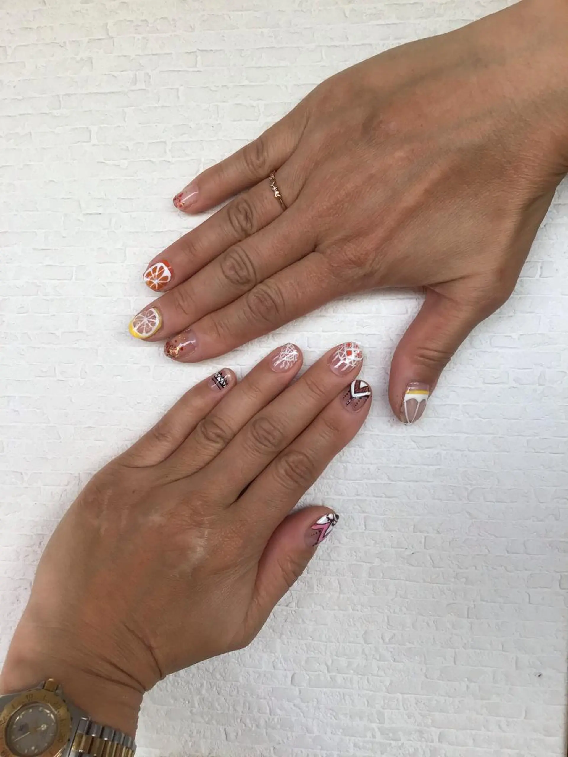 ネイル オレンジ gui amichantoco所属・gui amichanのネイルデザイン