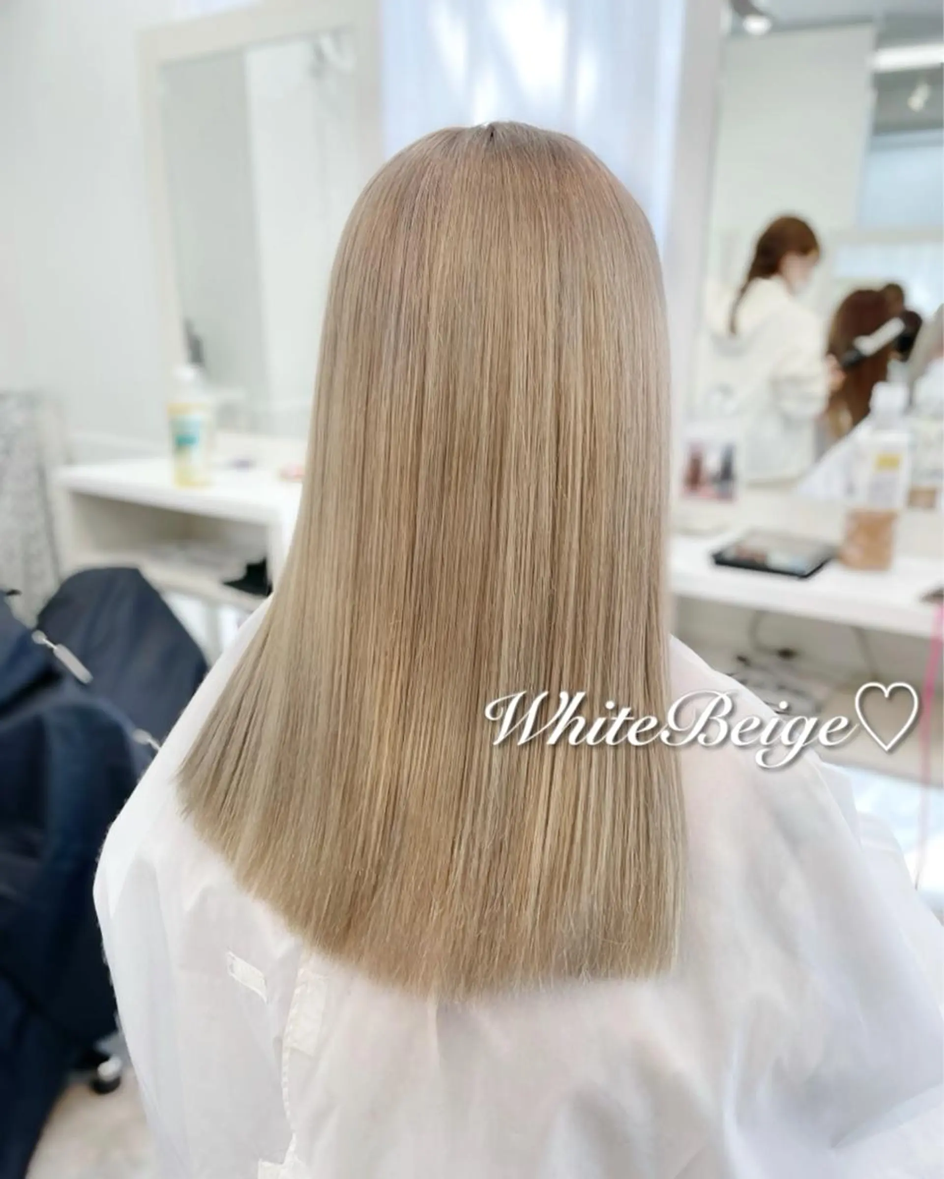 セミロング カラー ブリーチ ヘアカラー ヘアセット 韓国ヘア🤍髪質改善 🇰🇷AKANEのヘアスタイル