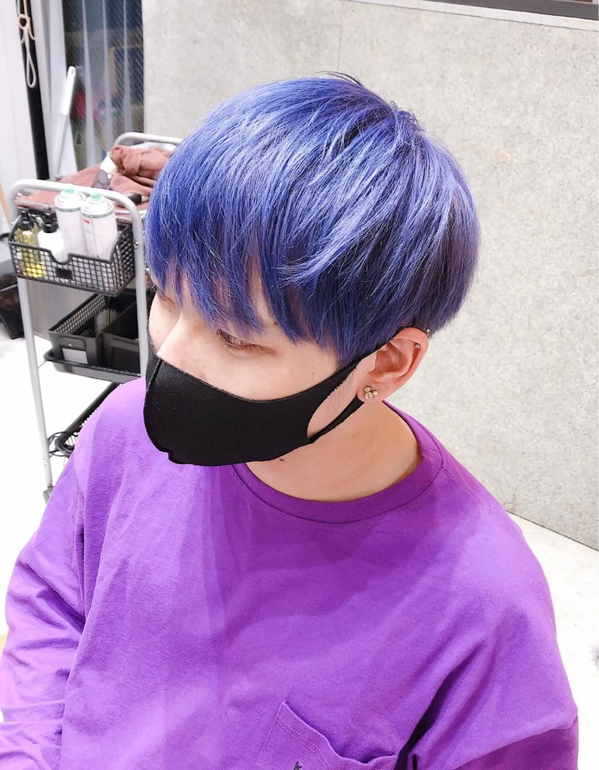 ショート カラー ヘアアレンジ メンズ ブルーカラー ブルーバイオレット バイオレットカラー イメコン美容師 サイトウアキラのその他イメージ