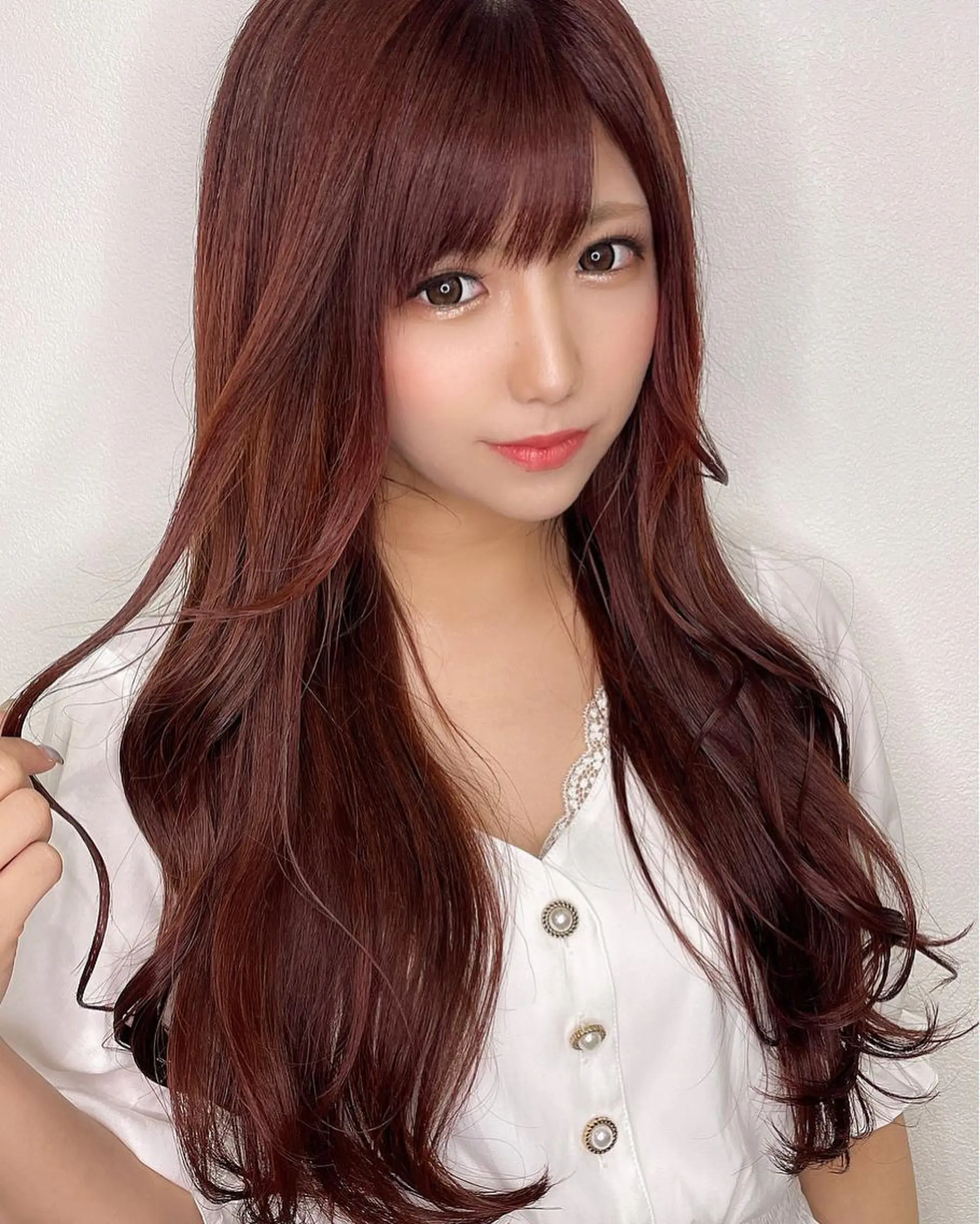 ロング カラー ブラウンカラー ピンクカラー ピンクブラウン anB ハルカのヘアスタイル