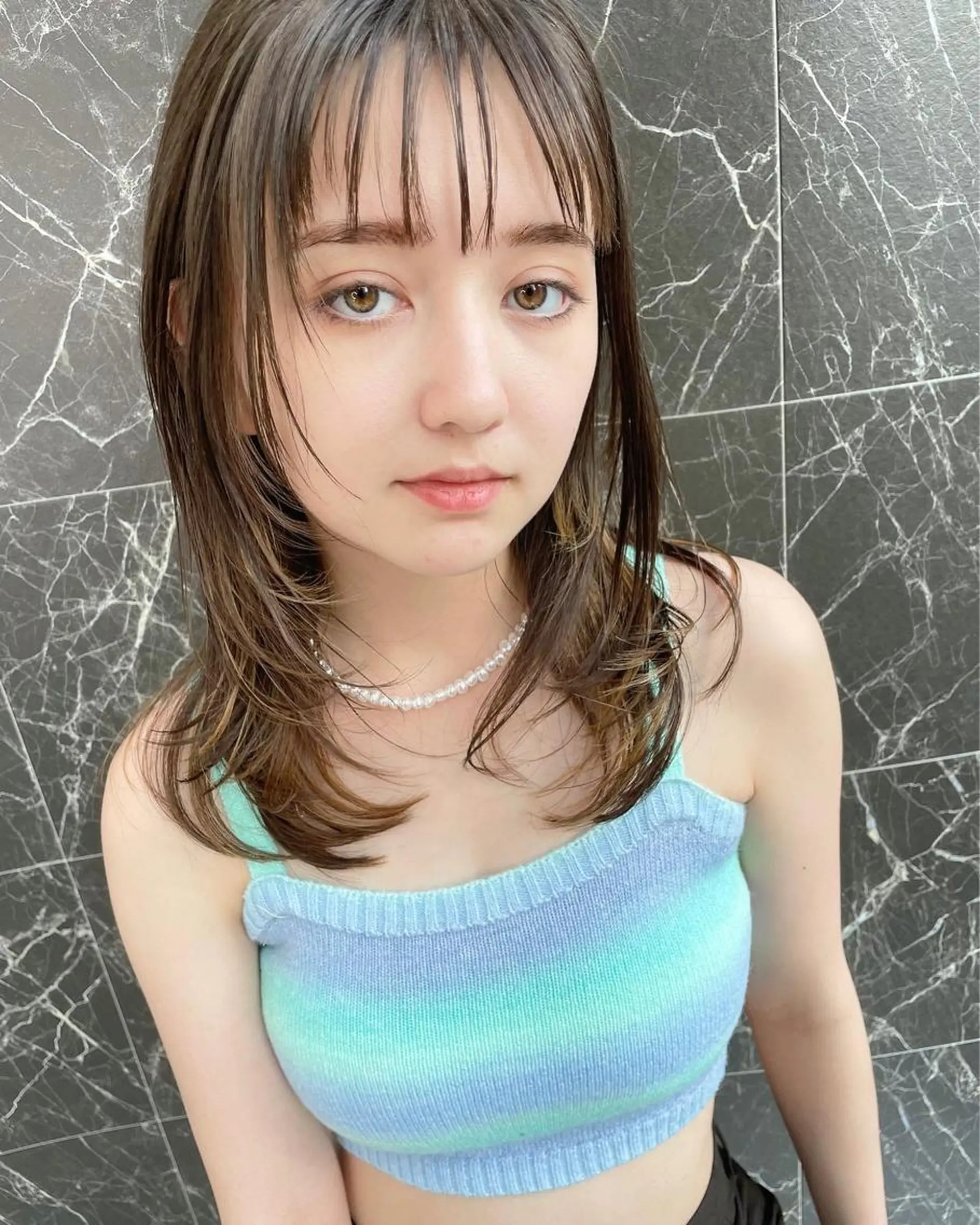 セミロング チダアキフミ Ash大森のヘアスタイル