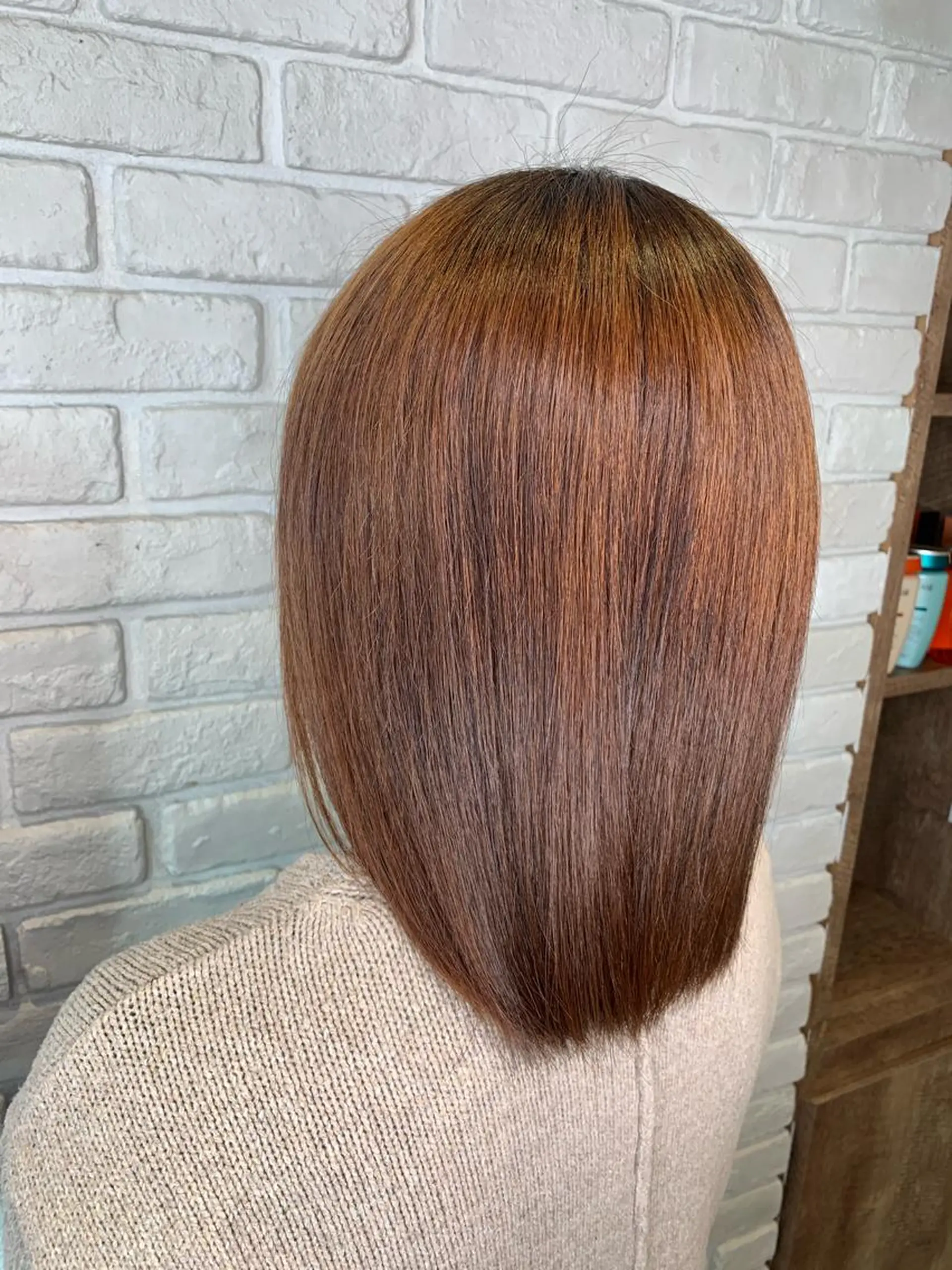 ミディアム パーマ 縮毛矯正 髪質改善/縮毛矯正 艶カラー/珠聡のヘアスタイル