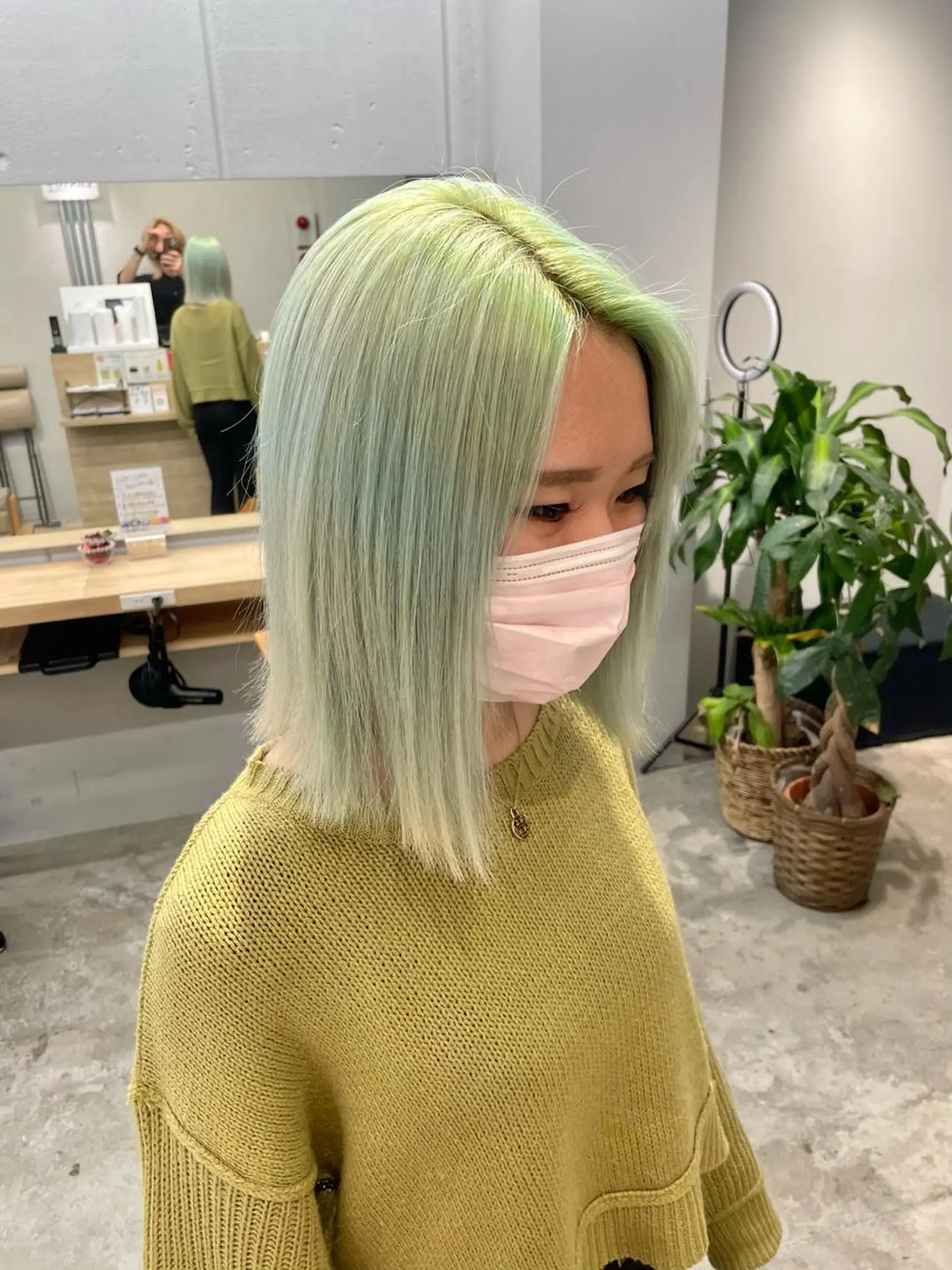 ミディアム カット ヘアカラー SAEKI【ior 】北千住店ブリーチのヘアスタイル