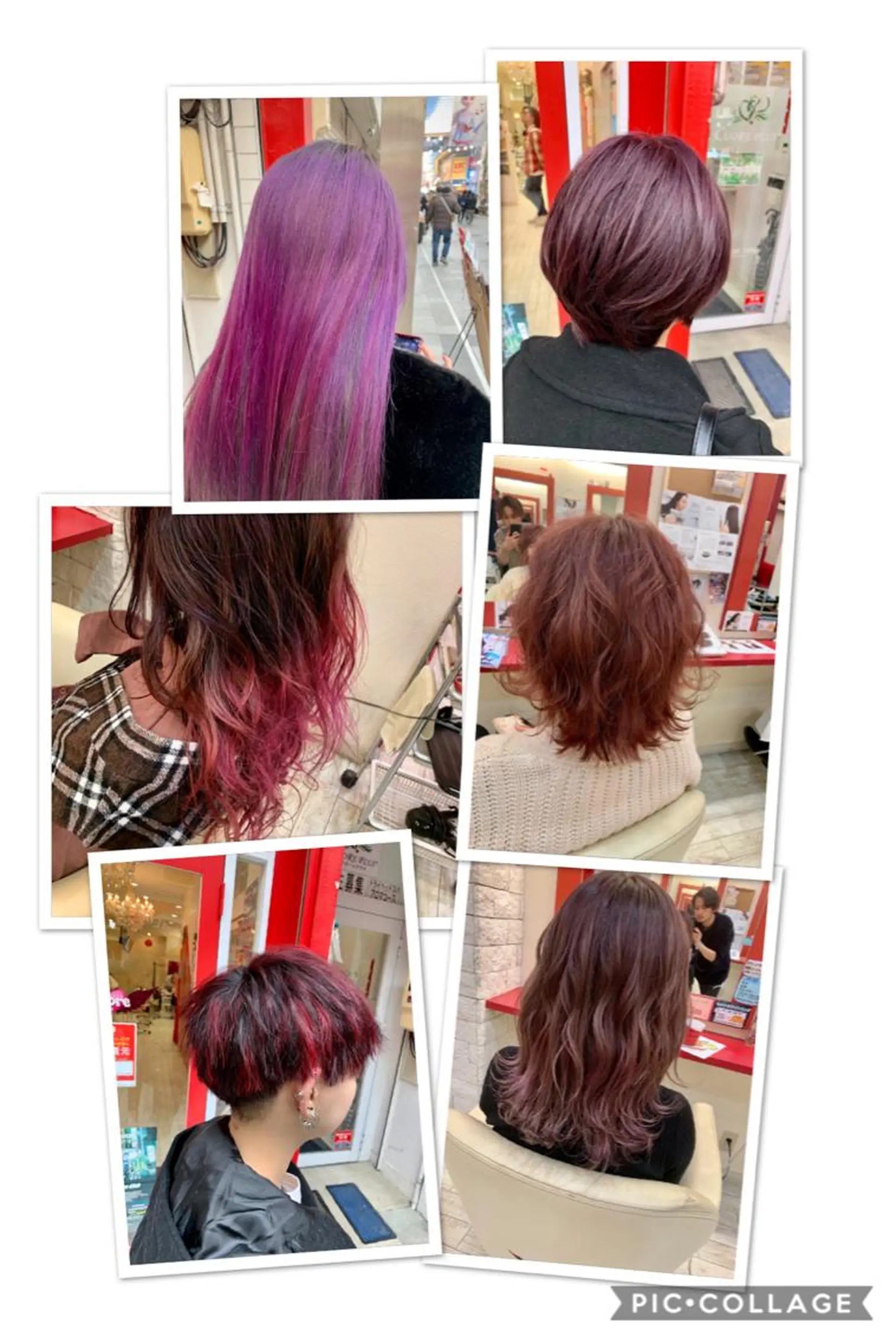 セミロング カラー ヘアアレンジ 今村公介 ブリーチ特化、派手髪のヘアスタイル