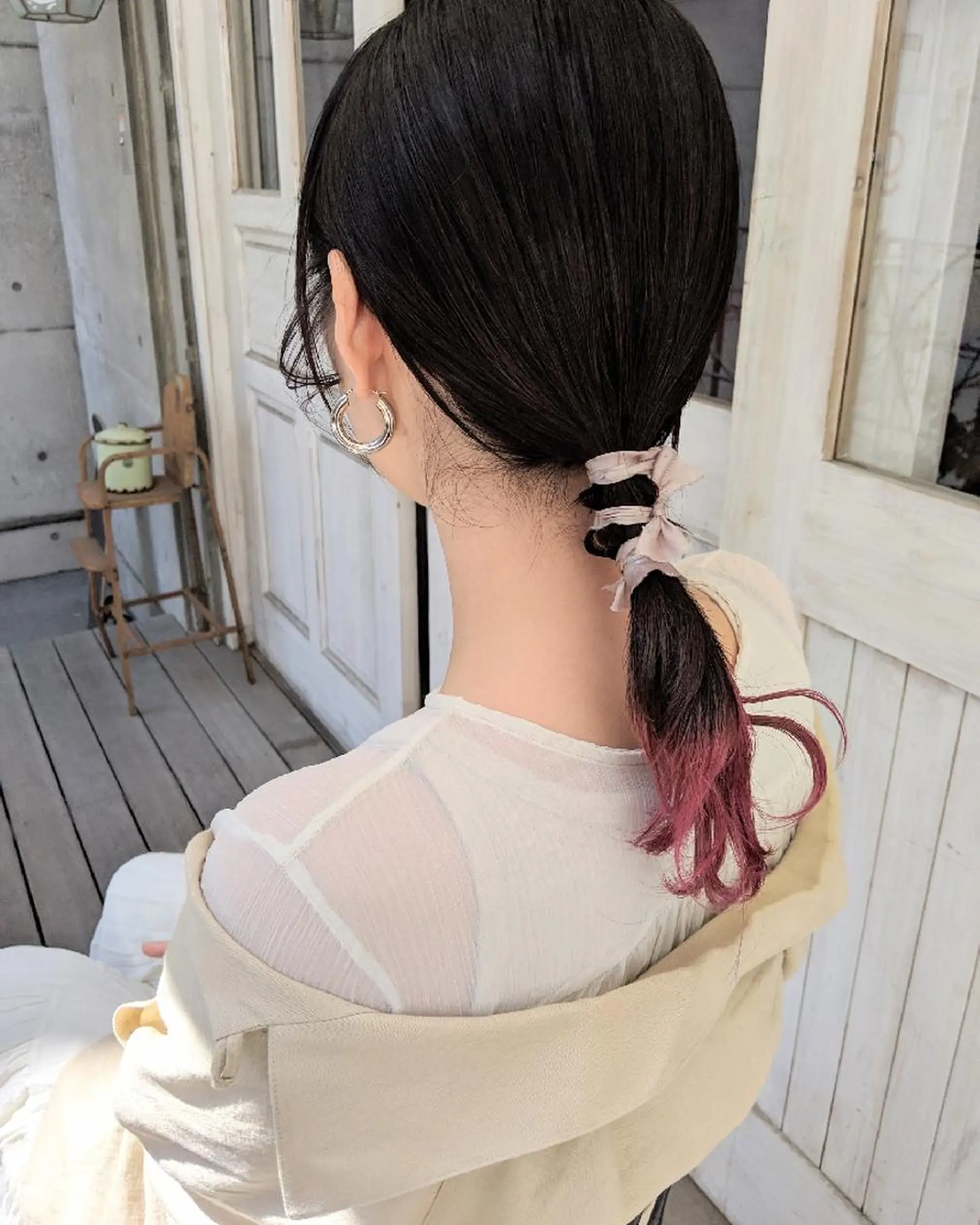 ミディアム カラー ヘアアレンジ カット ヘアカラー トリートメント 南堀江 möwen ( メーヴェ )所属・mowen RUIのヘアスタイル