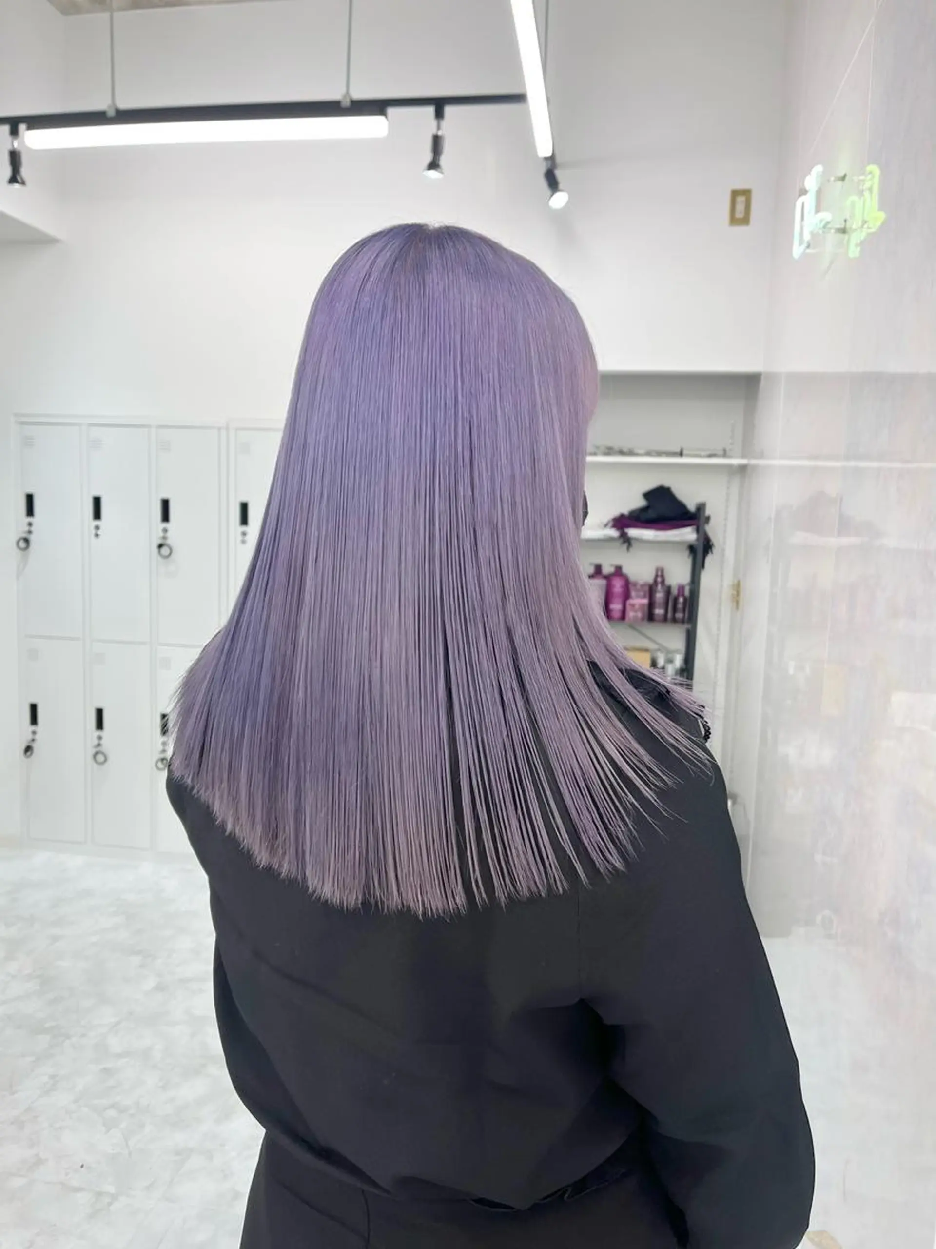 セミロング カラー パーマ ヘアアレンジ メンズ キッズ ネイル マツエク・マツパ アイブロウ ヘアカラー トリートメント ハイトーン/ピンク 💗モモ໒꒱のヘアスタイル