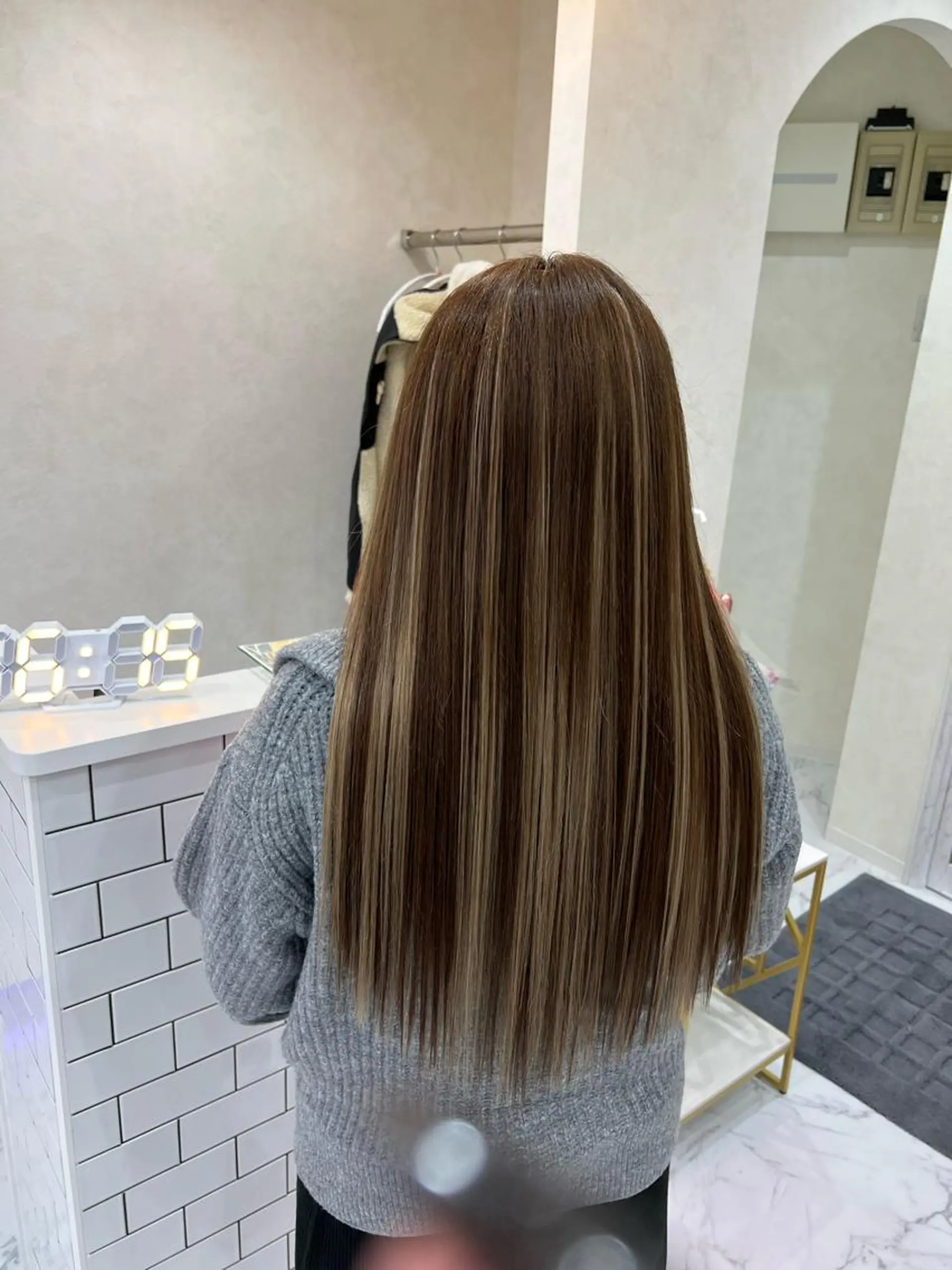 ロング エクステ ハイライト エクステ 韓国風🫧艶カラー 💟ran💟のヘアスタイル