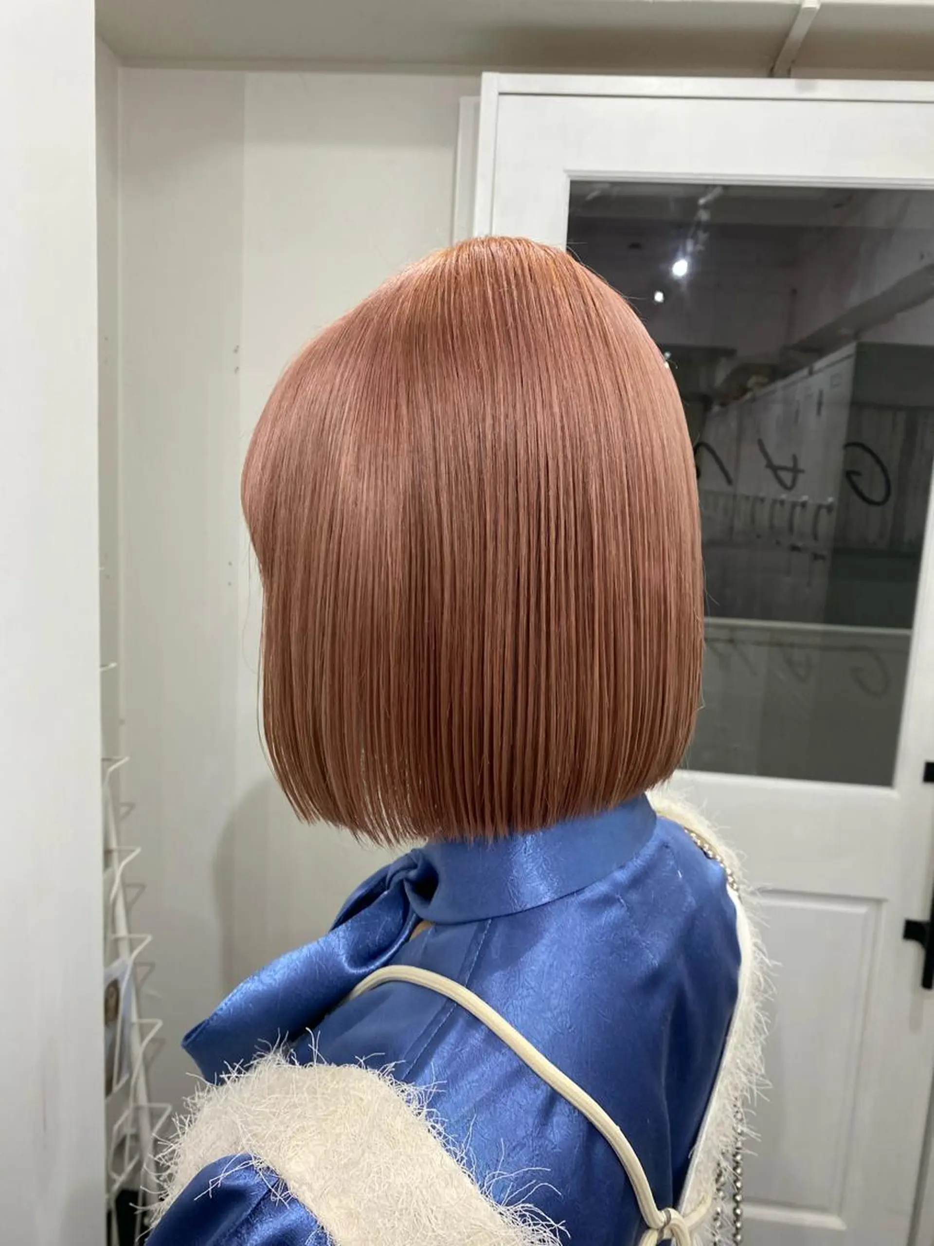 セミロング カラー ベージュカラー ブリーチ ピンクカラー ピンクベージュ 楓🦋韓国系レイヤー / 透明感カラー🤍のヘアスタイル