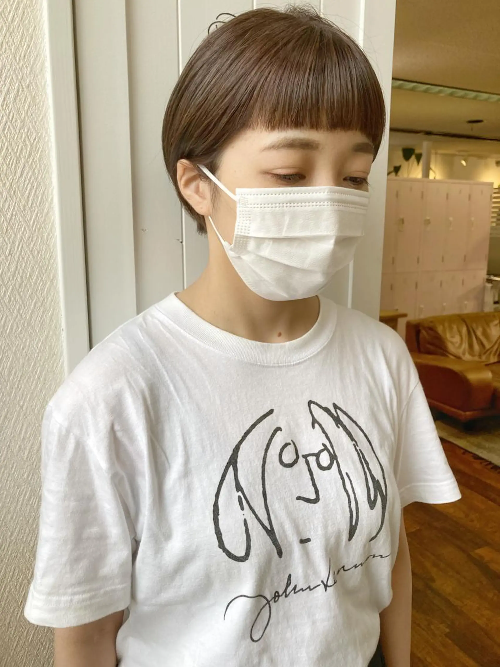 ショート カラー ベージュカラー ハイライトカラー ハイライト オン眉 小木曽智美 /ボブ/ショートのヘアスタイル