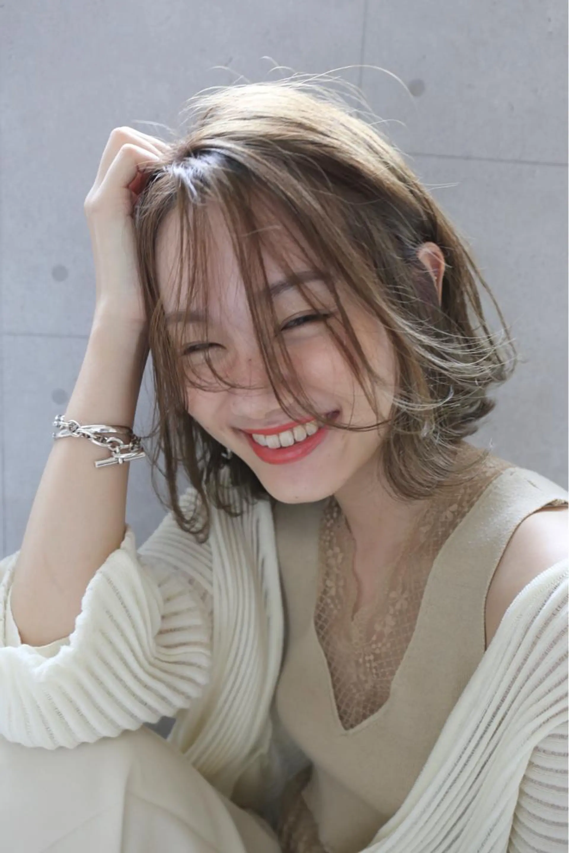 ミディアム カラー パーマ ヘアアレンジ マツエク・マツパ 💎耳ツボジュエリー ×銀座美容室💎のヘアスタイル