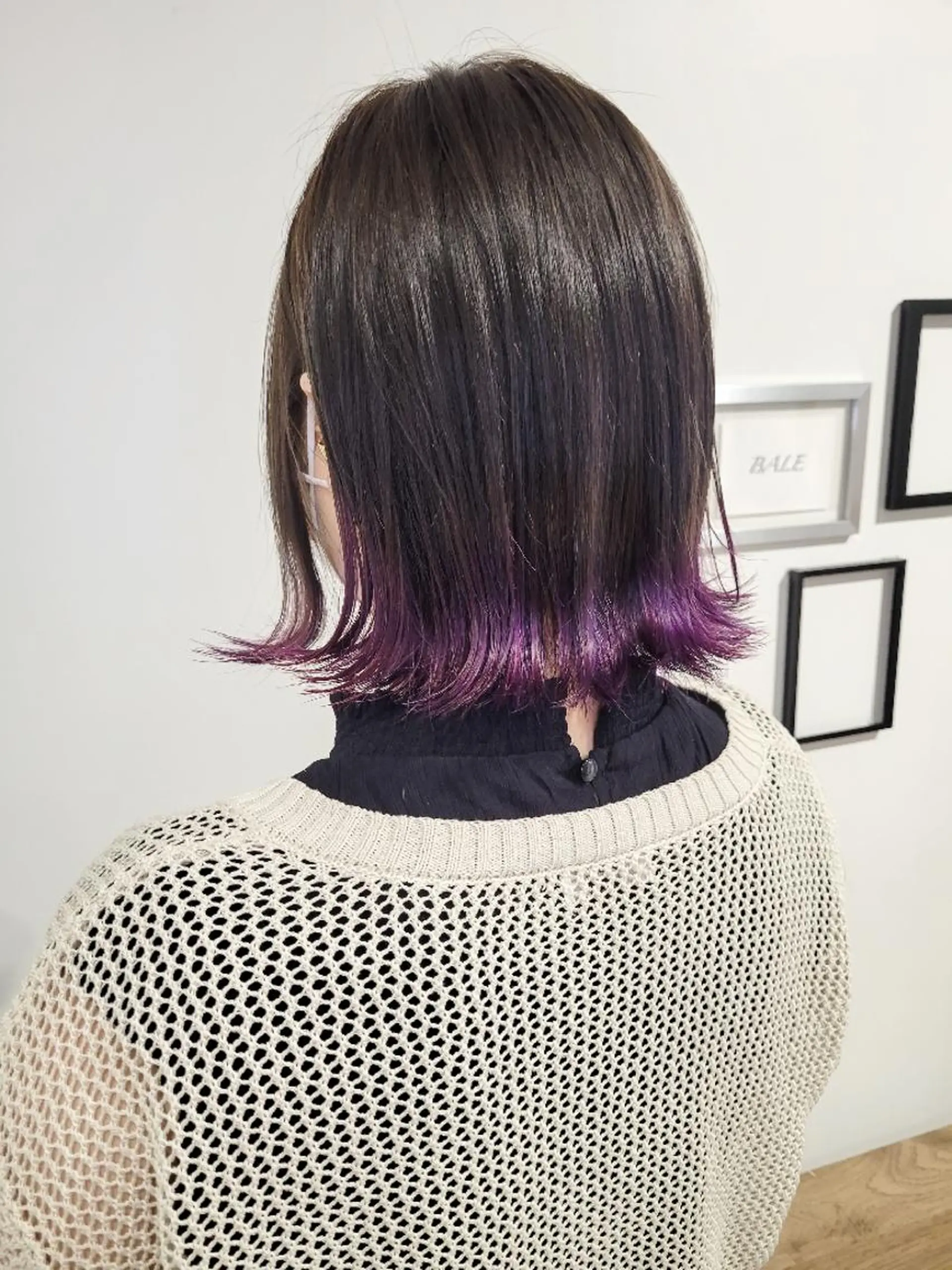 ミディアム カラー バレイヤージュ ミストバング ベージュカラー ブリーチ ケアブリーチ ヘアカラー 尾野 恭平のヘアスタイル