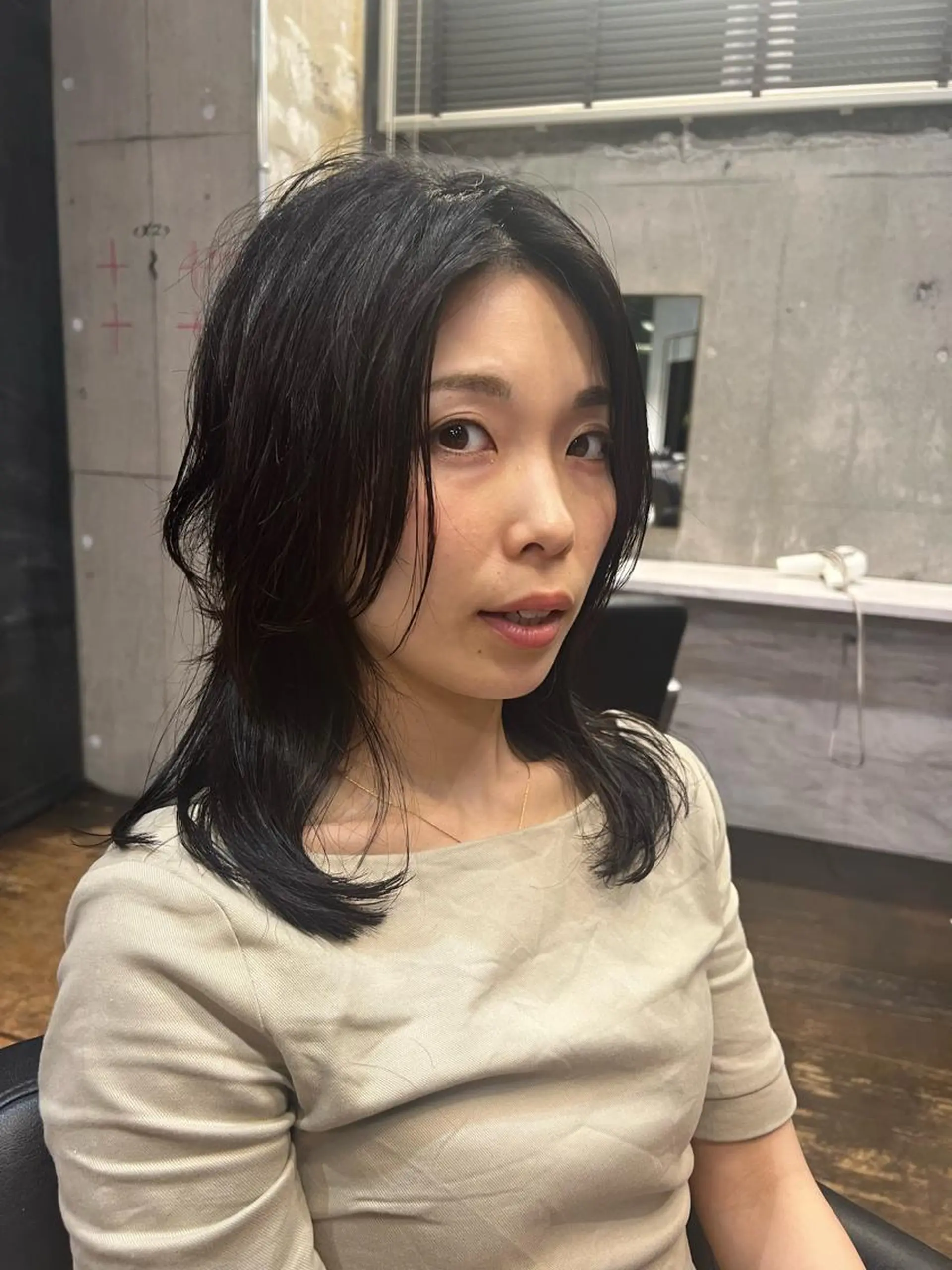 セミロング パーマ セミロングパーマ レイヤーカット パーマ ROBBY所属・松井美樹/似合わせ ガーリー・韓国のヘアスタイル