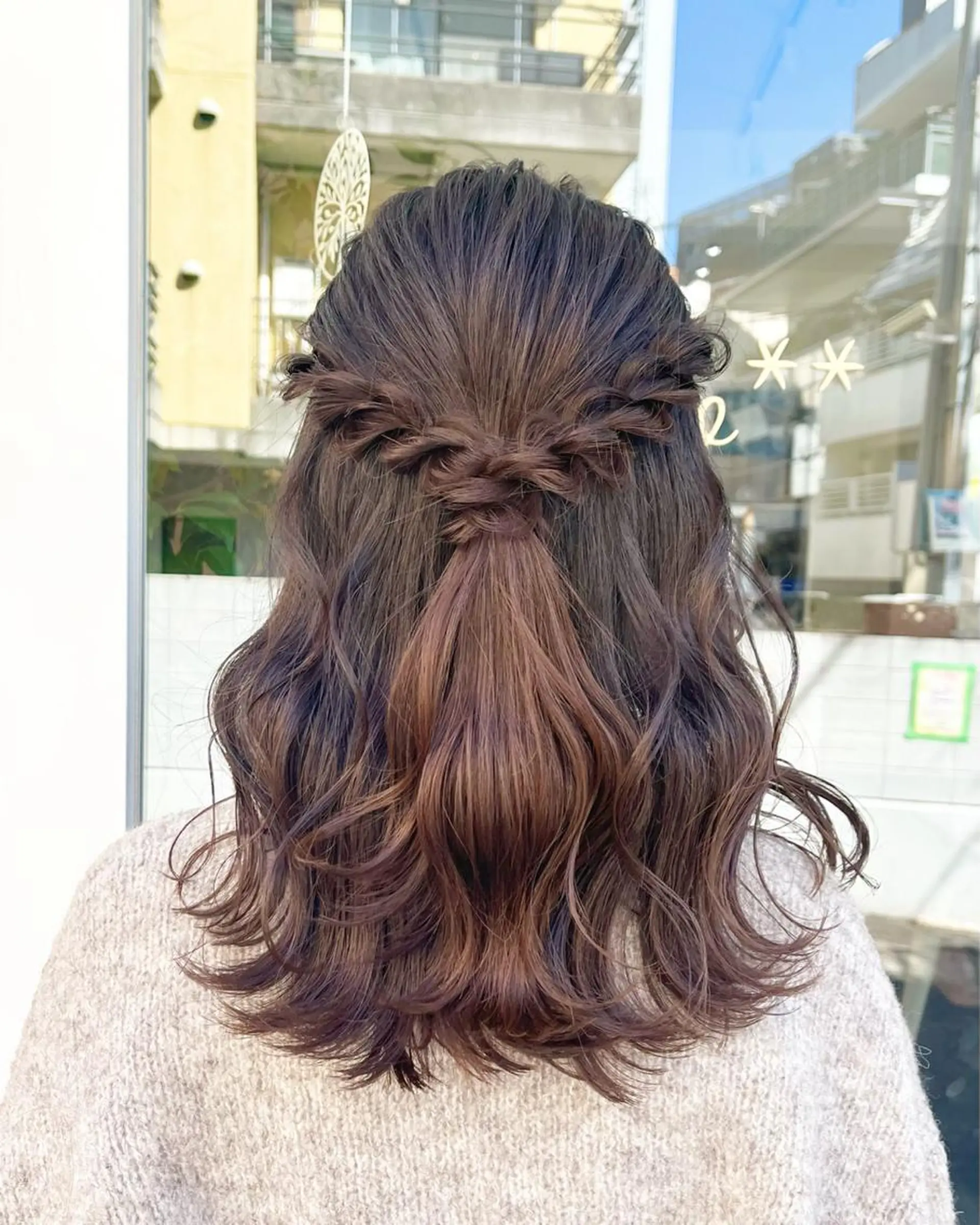 ミディアム ヘアアレンジ ハーフアップ 髪質改善カラー☆ ヘアアレンジmiyuのヘアスタイル