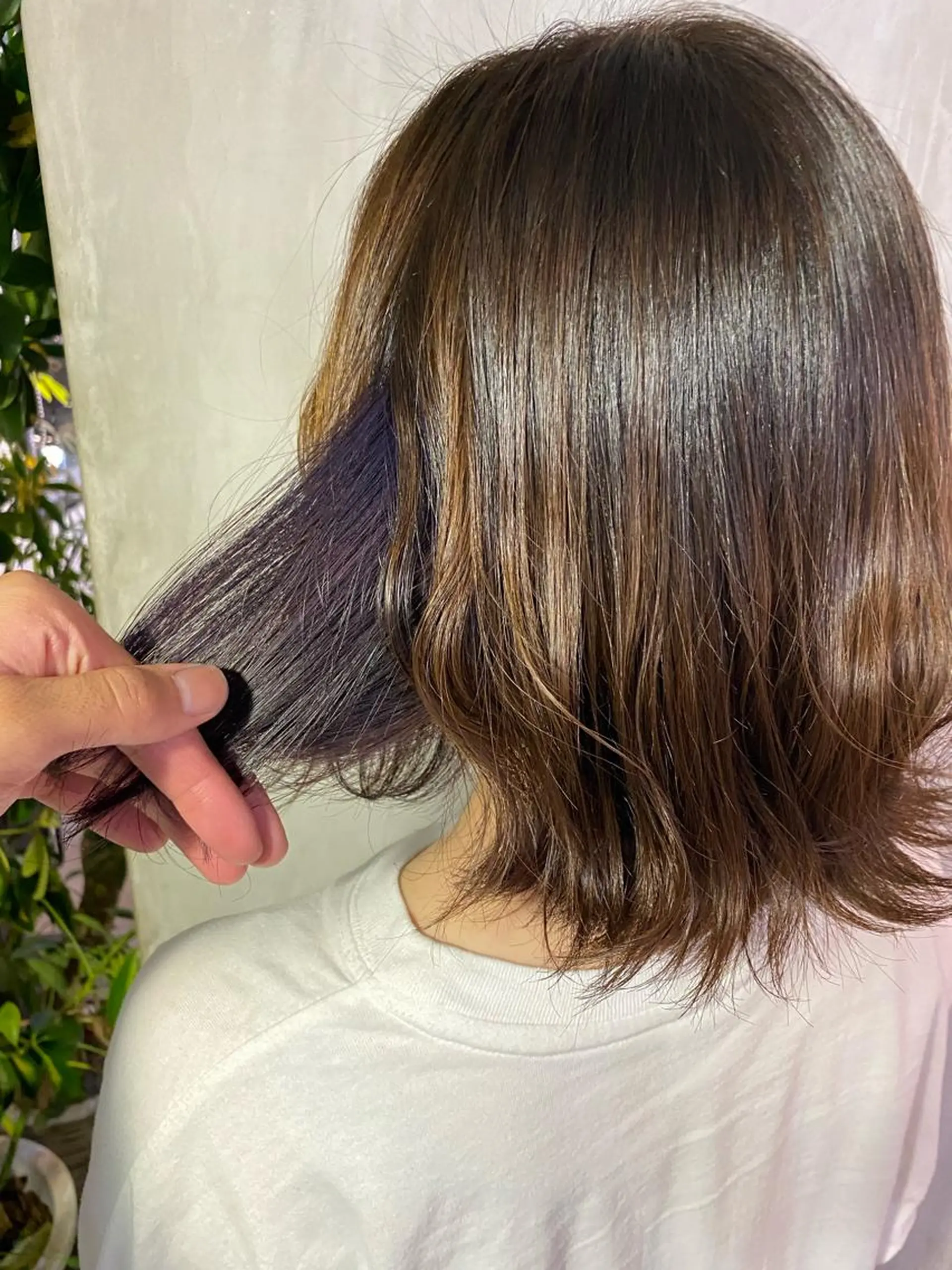 ショート カラー ヘアアレンジ 切りっぱなしボブ/ デザインカラー店長のヘアスタイル