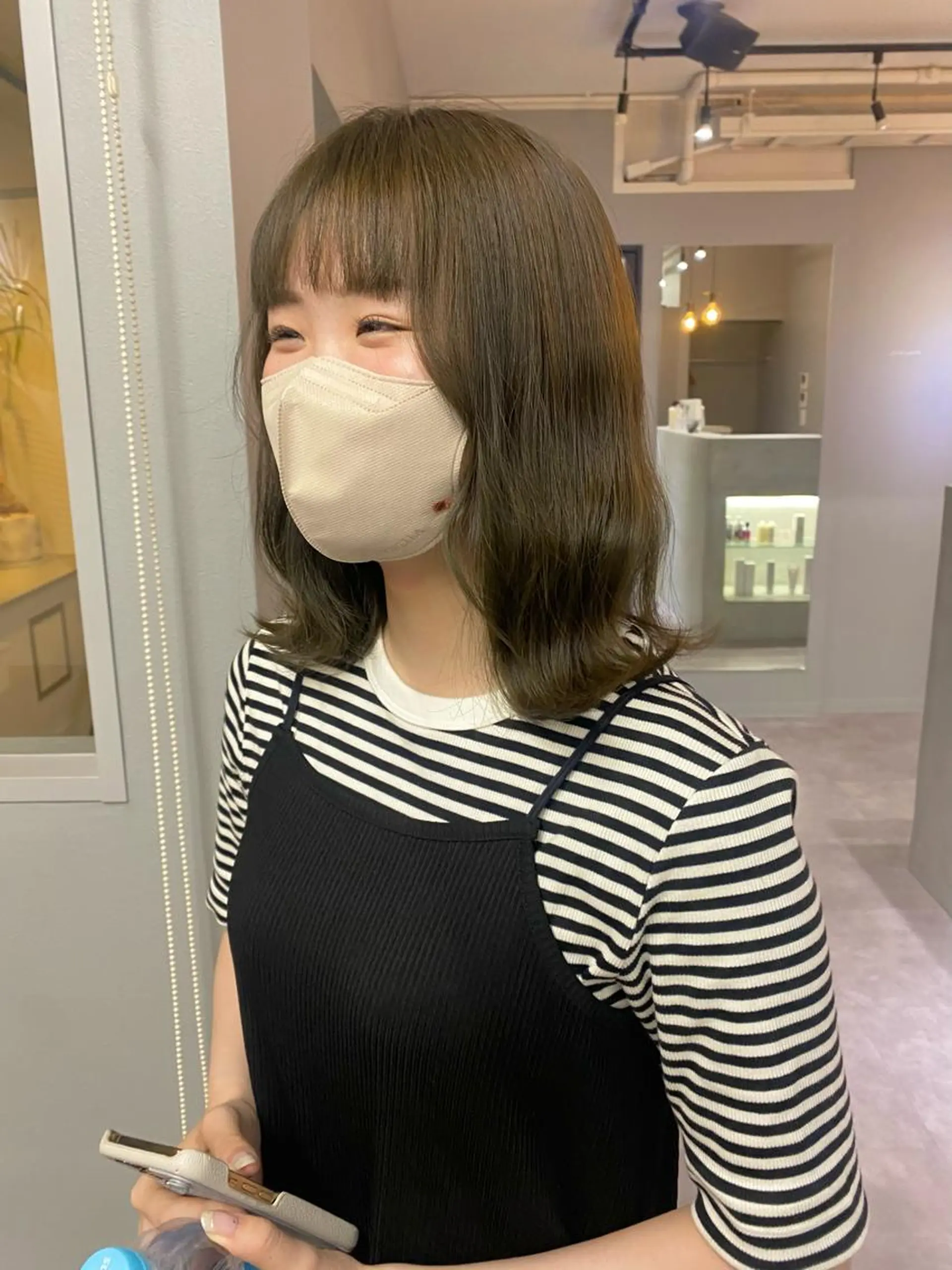 ミディアム カラー ベージュカラー オリーブベージュ ボブ きよはらちさき🍑 柔らかカラー🌱🫧のヘアスタイル