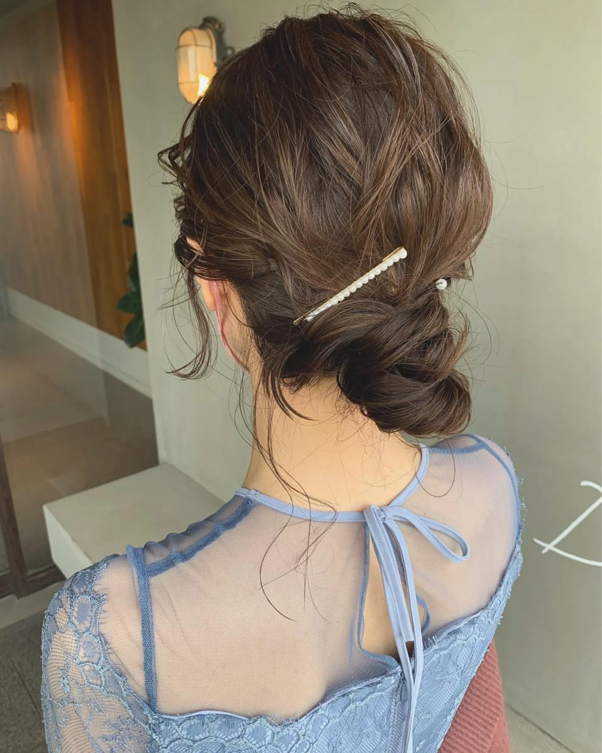 ミディアム ヘアアレンジ ヘアセット ブリーチ/アレンジ 天満/chihiroのヘアスタイル