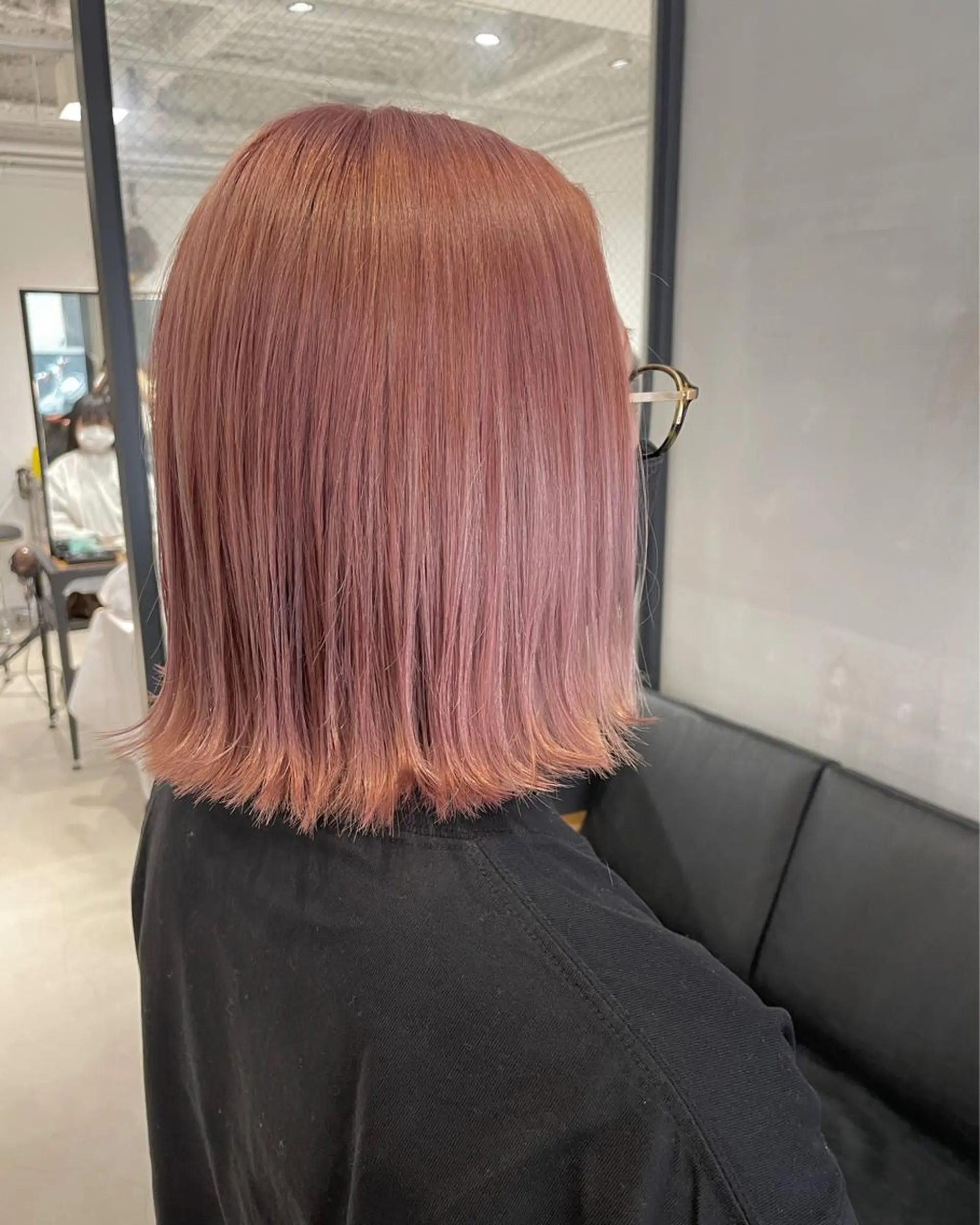 ミディアム カラー カット ヘアカラー トリートメント 暖色カラー🍊 ボブ🌿顔周りcutのヘアスタイル