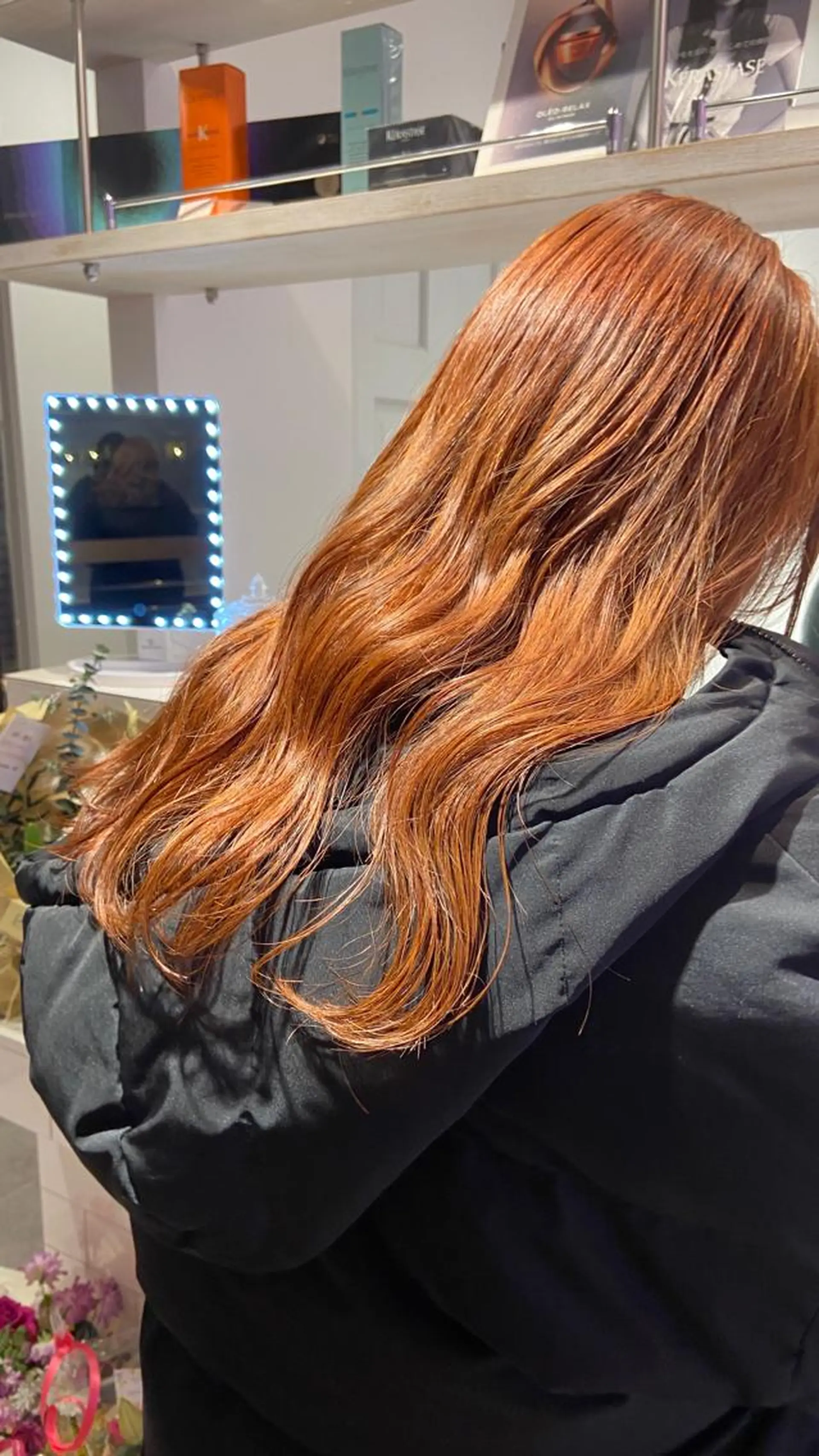 ロング カラー ヘアアレンジ ブリーチ オレンジ レイヤーカット指名 No.1💖マユカのヘアスタイル