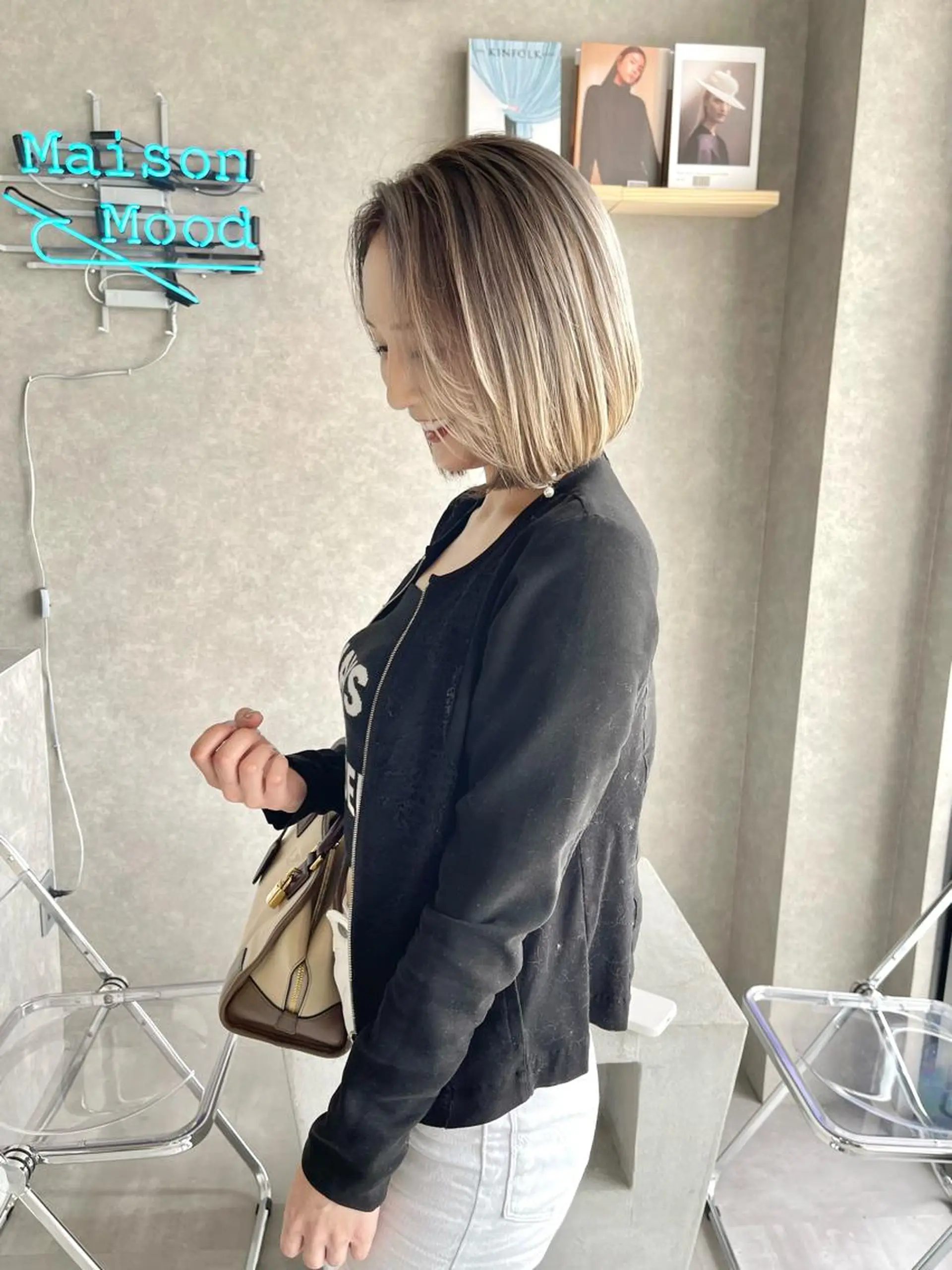 ミディアム カラー カット ヘアカラー トリートメント mood tatemachiのヘアスタイル