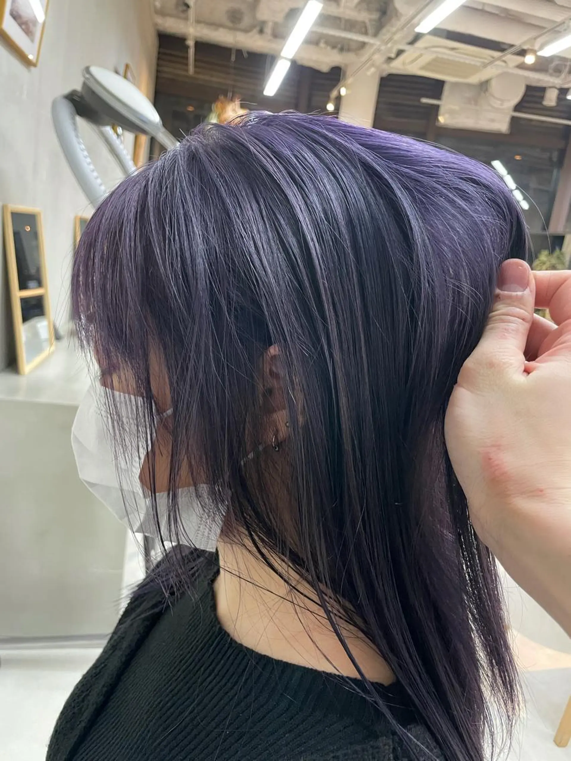 セミロング カラー ブリーチ パープルカラー mee.表参道所属・ボブ/ショート /パーマ/shinのヘアスタイル