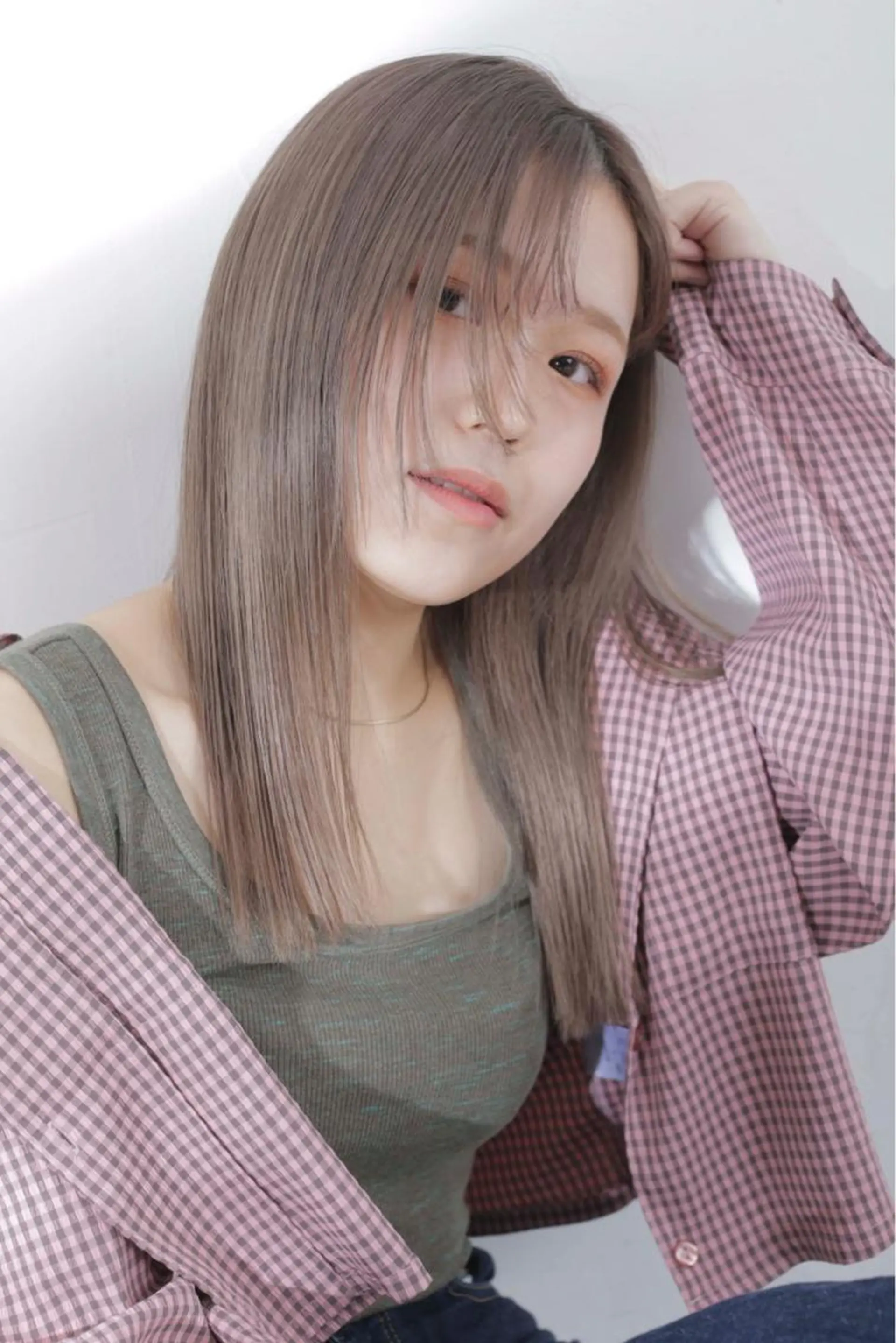 ミディアム カット ヘアカラー トリートメント しもかわ かほのヘアスタイル