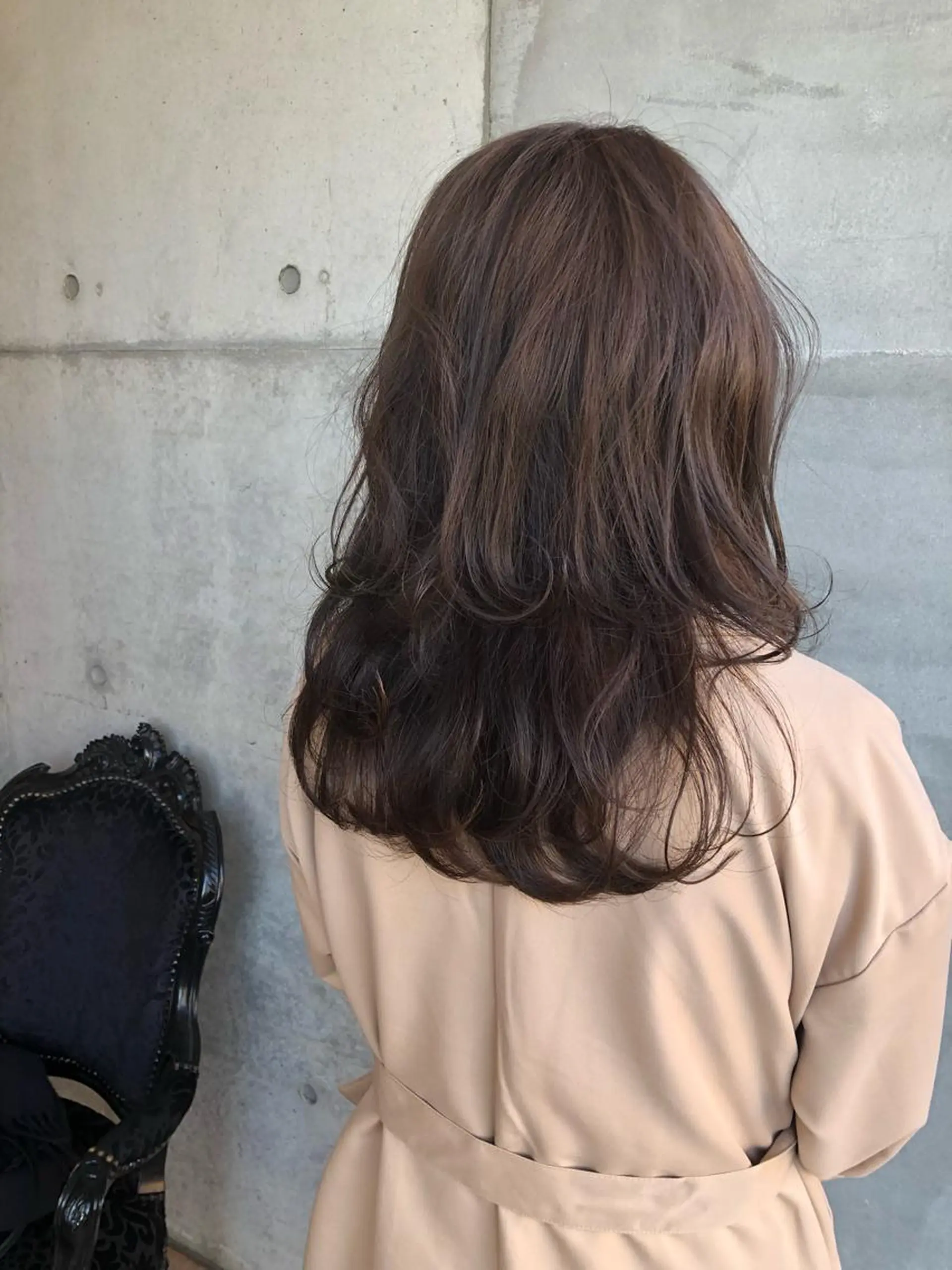 セミロング カラー パーマ 吉田 明弘のヘアスタイル