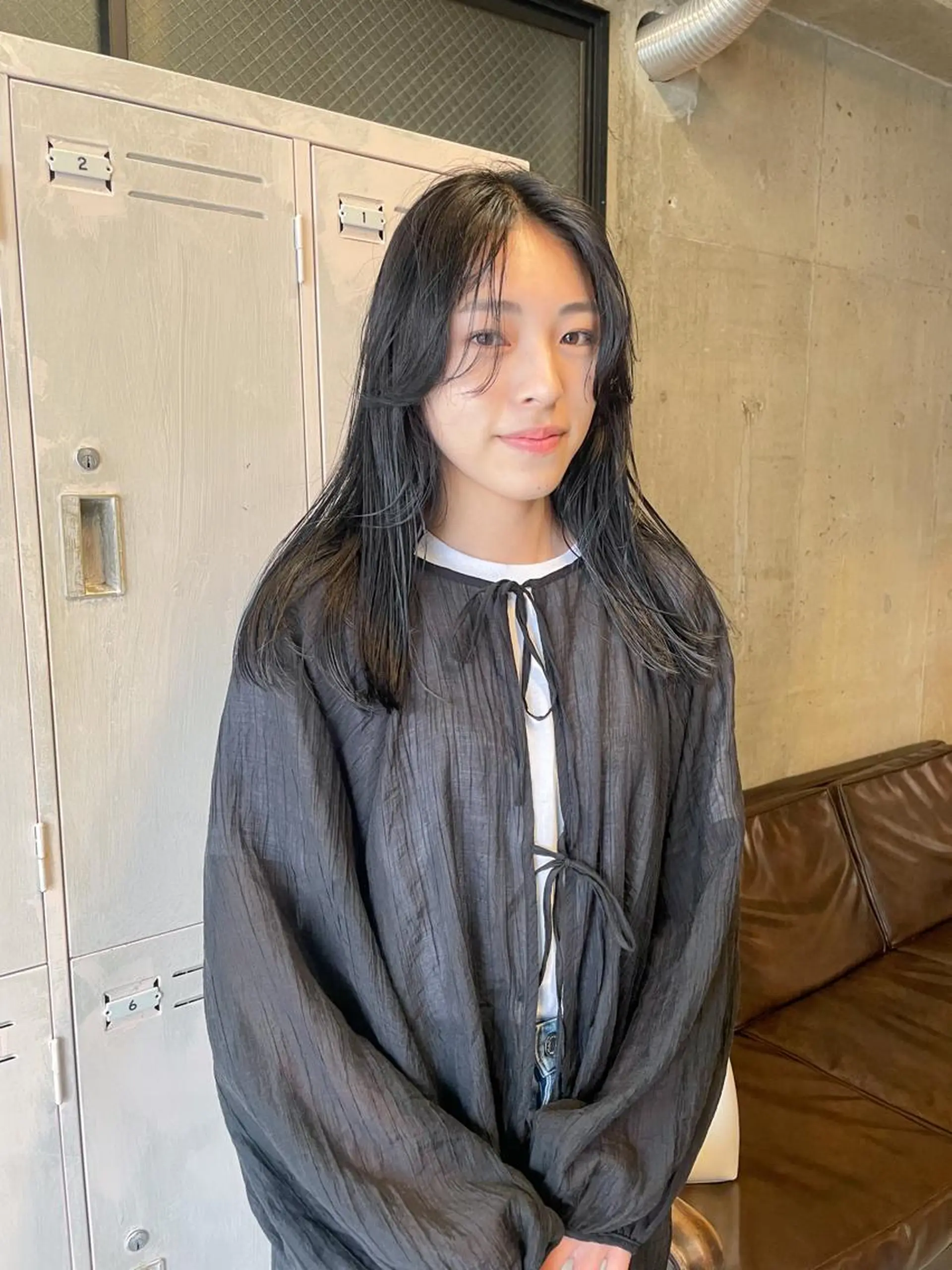 セミロング カラー パーマ/レイヤー 岩山丈一郎のヘアスタイル