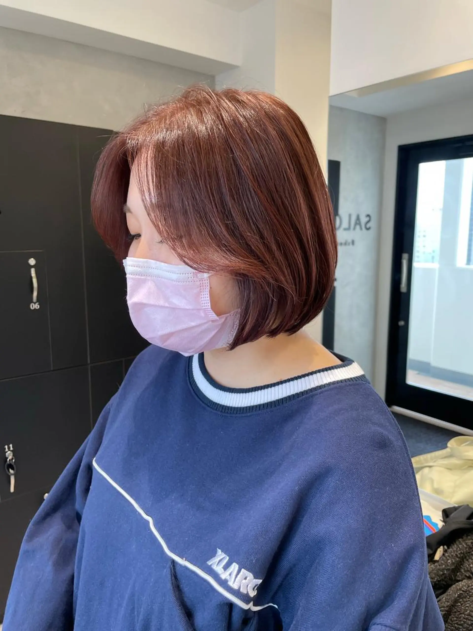 ショート カラー ブラウンカラー ピンクカラー ピンクブラウン ボブ タンバルモリ カット ヘアカラー トリートメント ヘアセット メンズ特化 パーマ/オザワのヘアスタイル