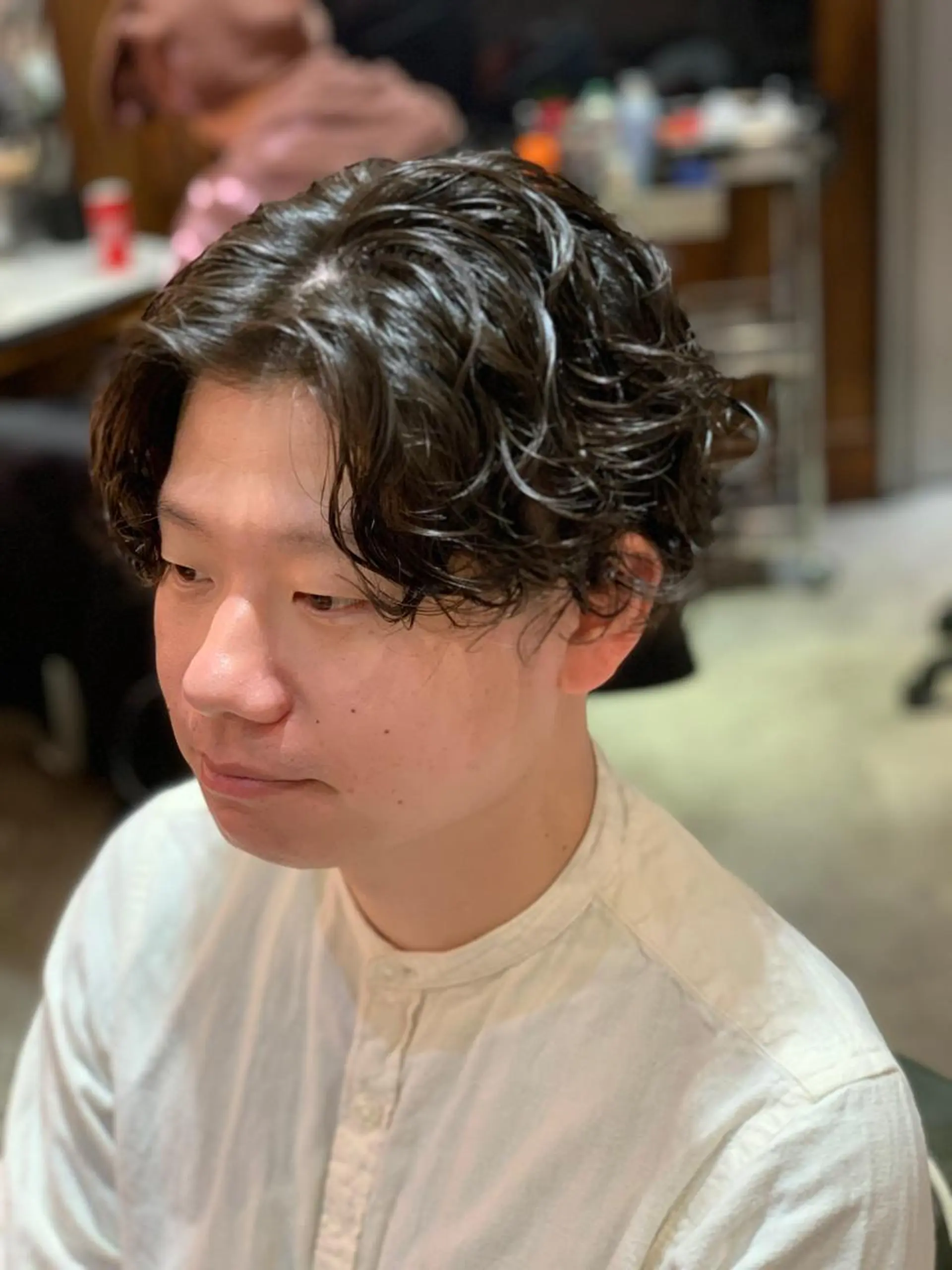 ミディアム パーマ メンズ カット パーマ トリートメント BINGO HAIR WORKS 【ビンゴヘアワークス】所属・🎱メンズフェード 特化HYOGA🎱のヘアスタイル