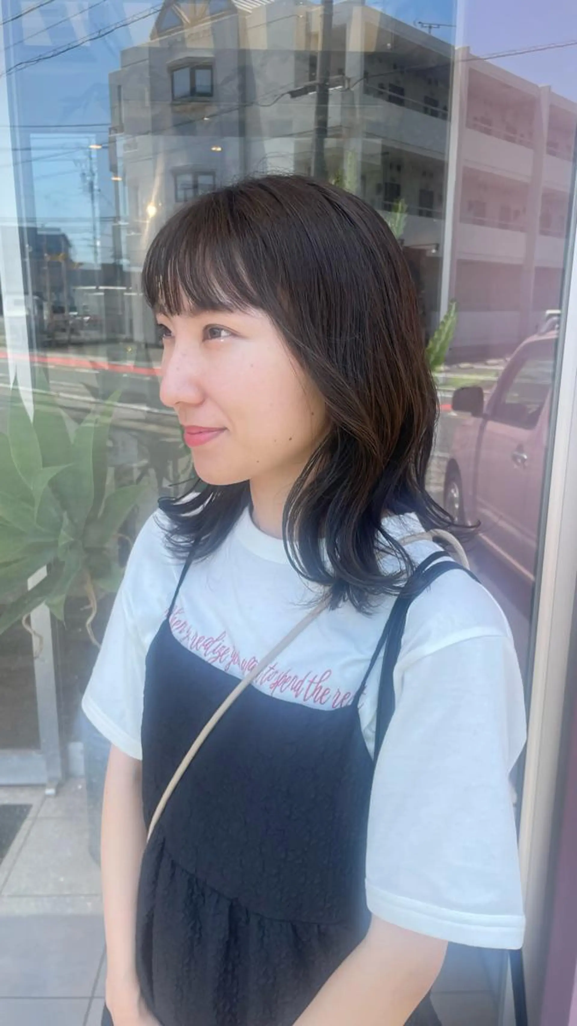 ミディアム カラー バレイヤージュ ブリーチ ケアブリーチ 透明感カラー デザインカラー カット ヘアカラー トリートメント ひなた 艶カラー/渋谷のヘアスタイル