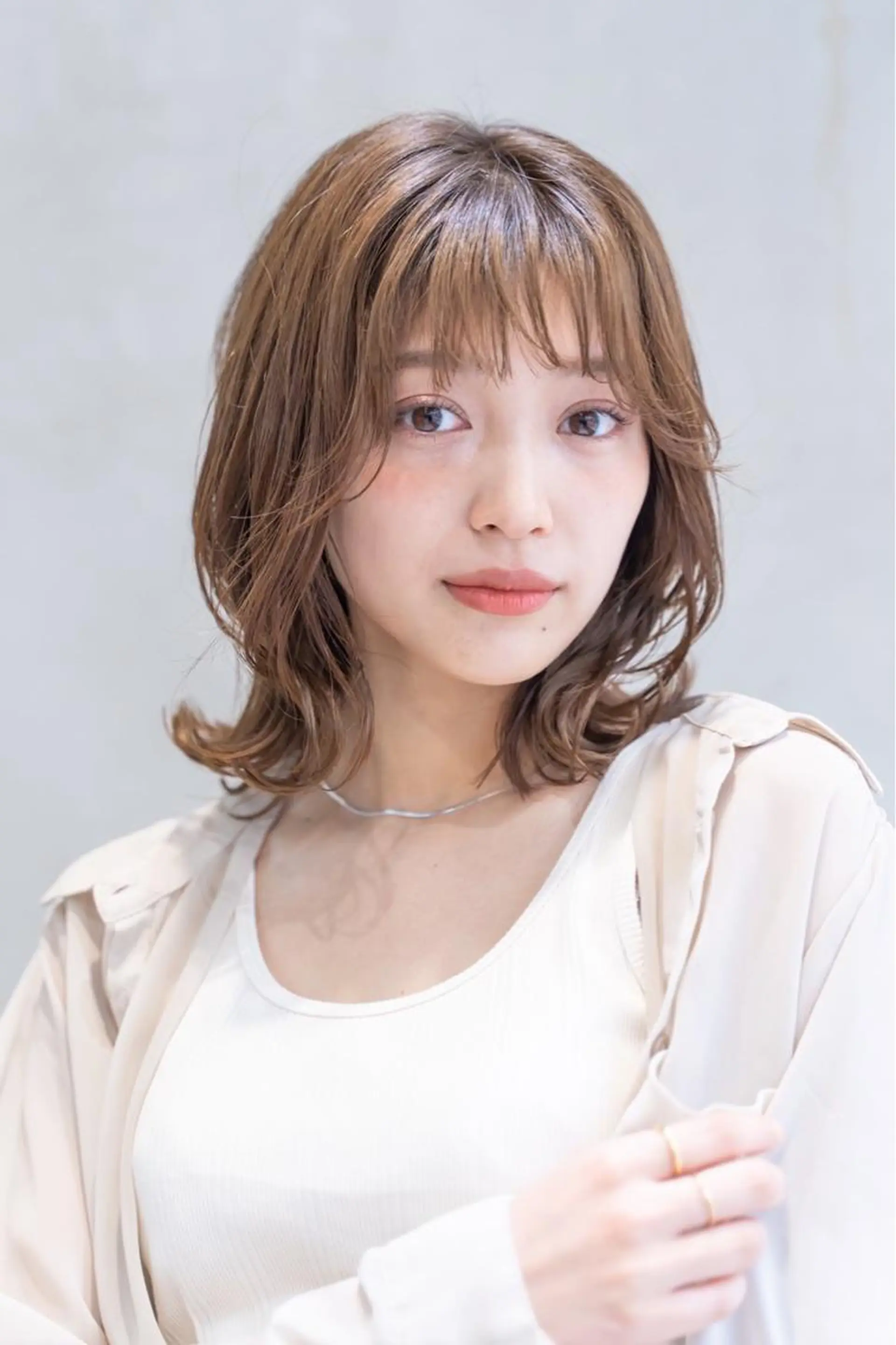 ミディアム カラー ヘアアレンジ ブラウンカラー オレンジ オレンジブラウン ヘアカラー トリートメント ヘアセット 金子 廉のヘアスタイル