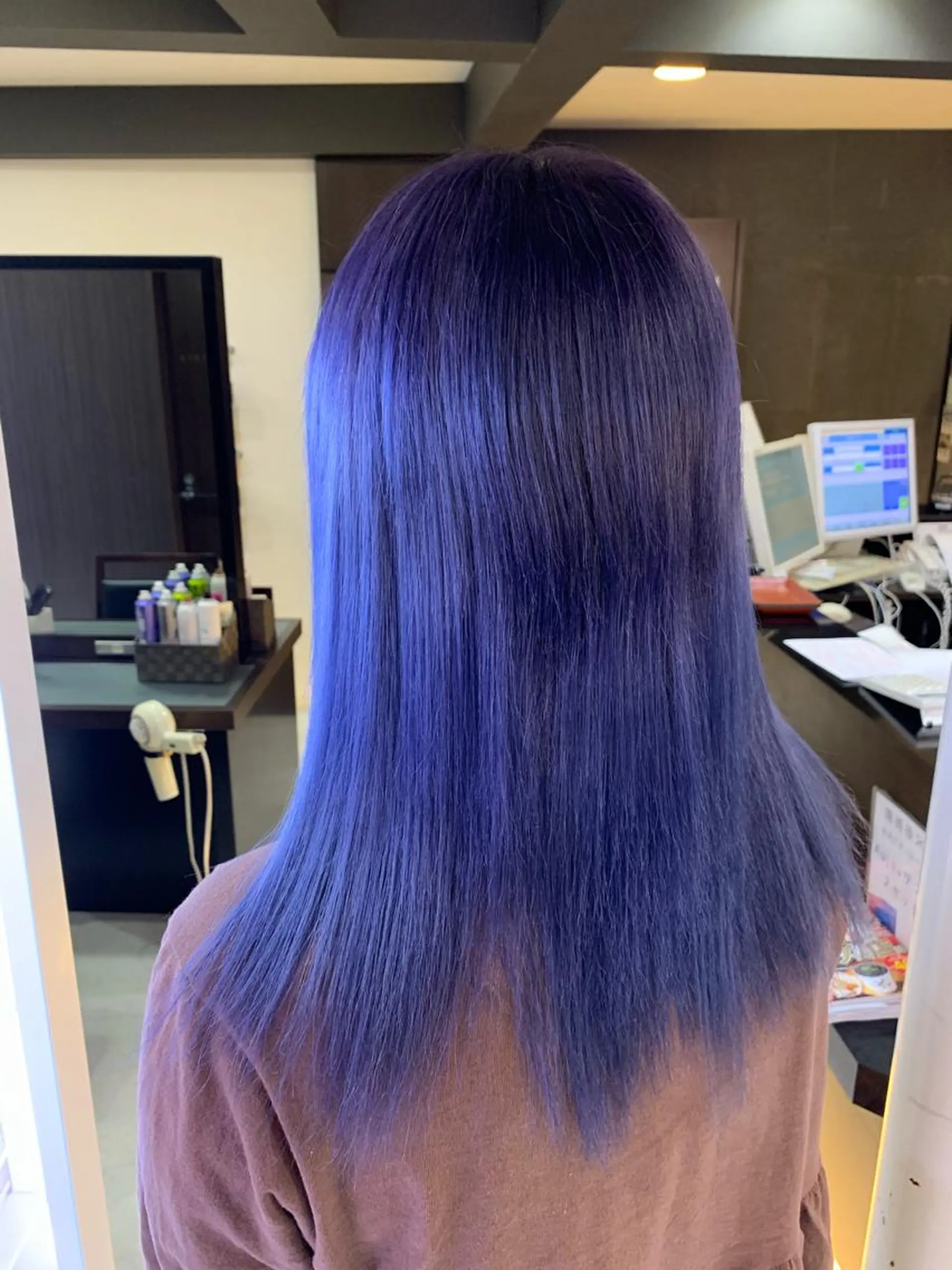 ミディアム カラー ブルーカラー ブルーバイオレット バイオレットカラー ヘアカラー トリートメント LAFF難波店所属・✂️大門 巧✂️ LAFF難波店のヘアスタイル