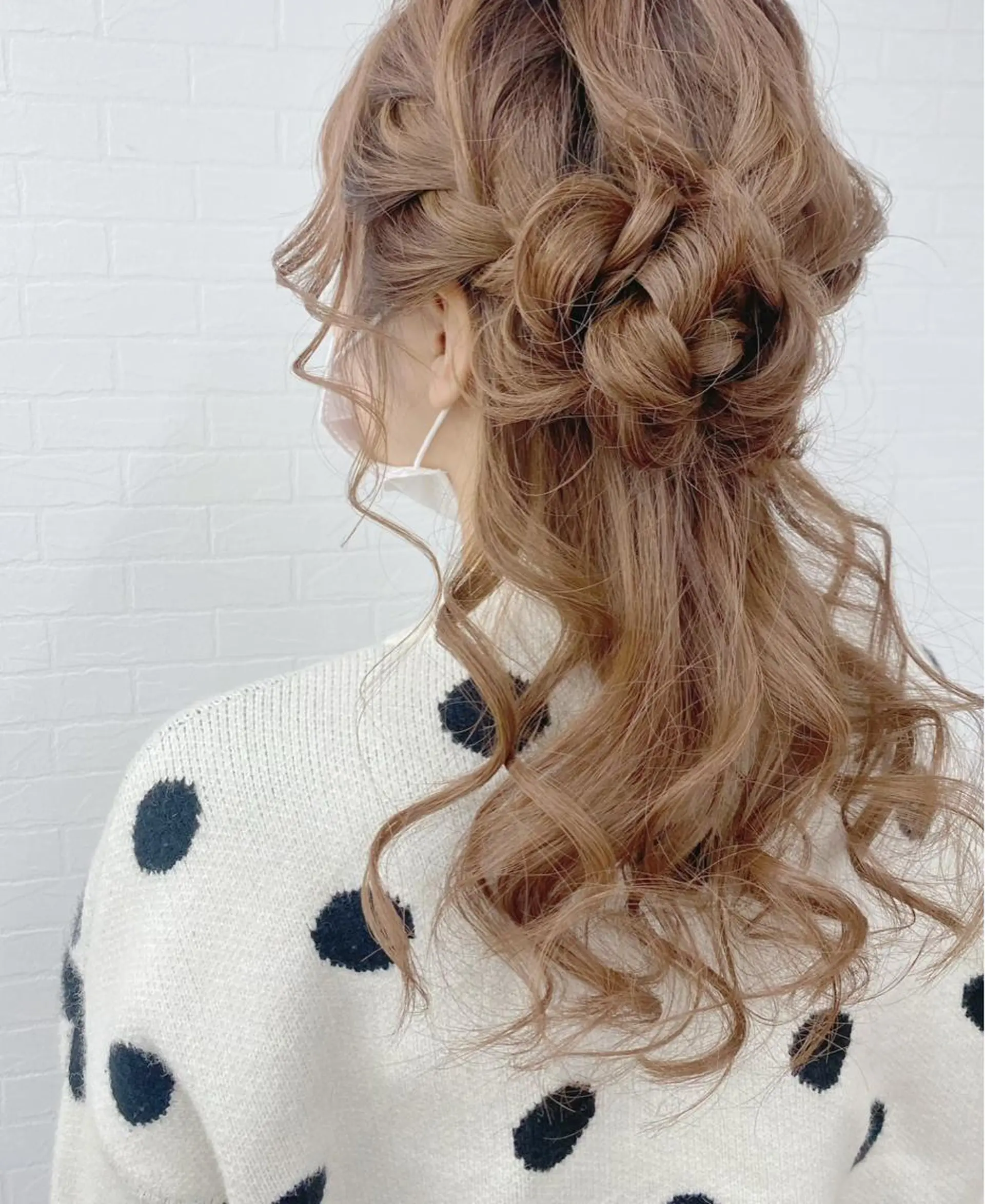 セミロング ヘアアレンジ ハーフアップ ヘアセット GRANLUSSO 〜グランルッソ駅前店所属・木口 嘉美のヘアスタイル