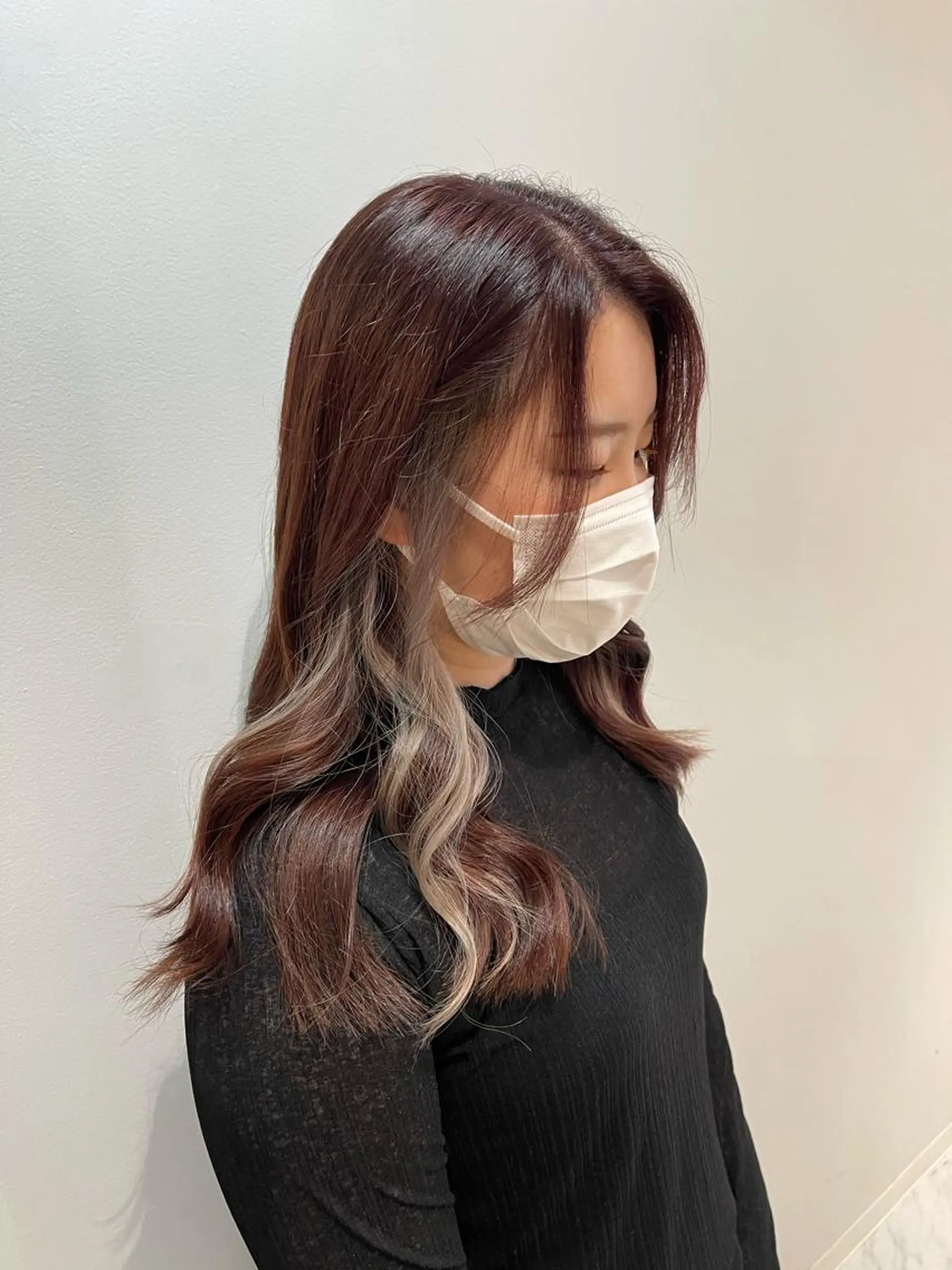 セミロング カラー ヘアカラー トリートメント &chaLme   心斎橋所属・emi/髪質改善/ 韓国風/艶カラーのヘアスタイル