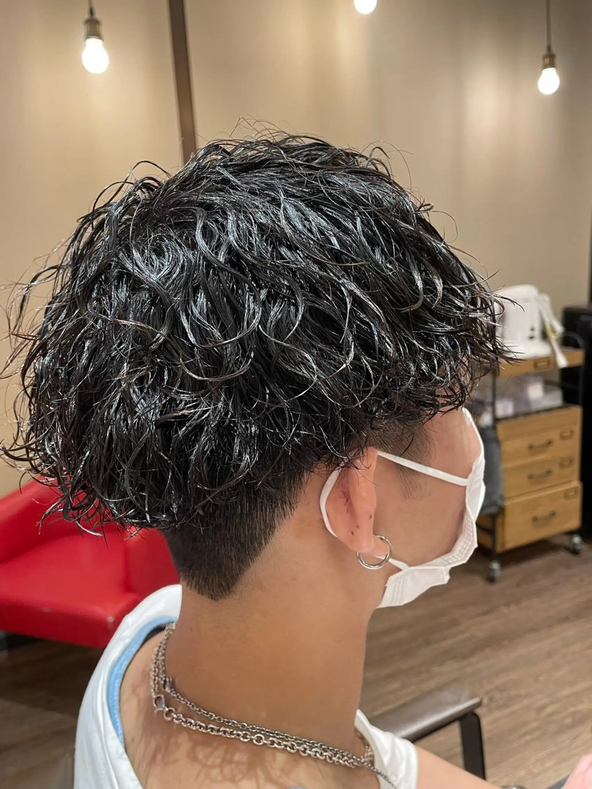 ショート パーマ メンズ メンズパーマ 波巻きパーマ カット パーマ UNCHEL（アンシェル）所属・小貫 航平のヘアスタイル