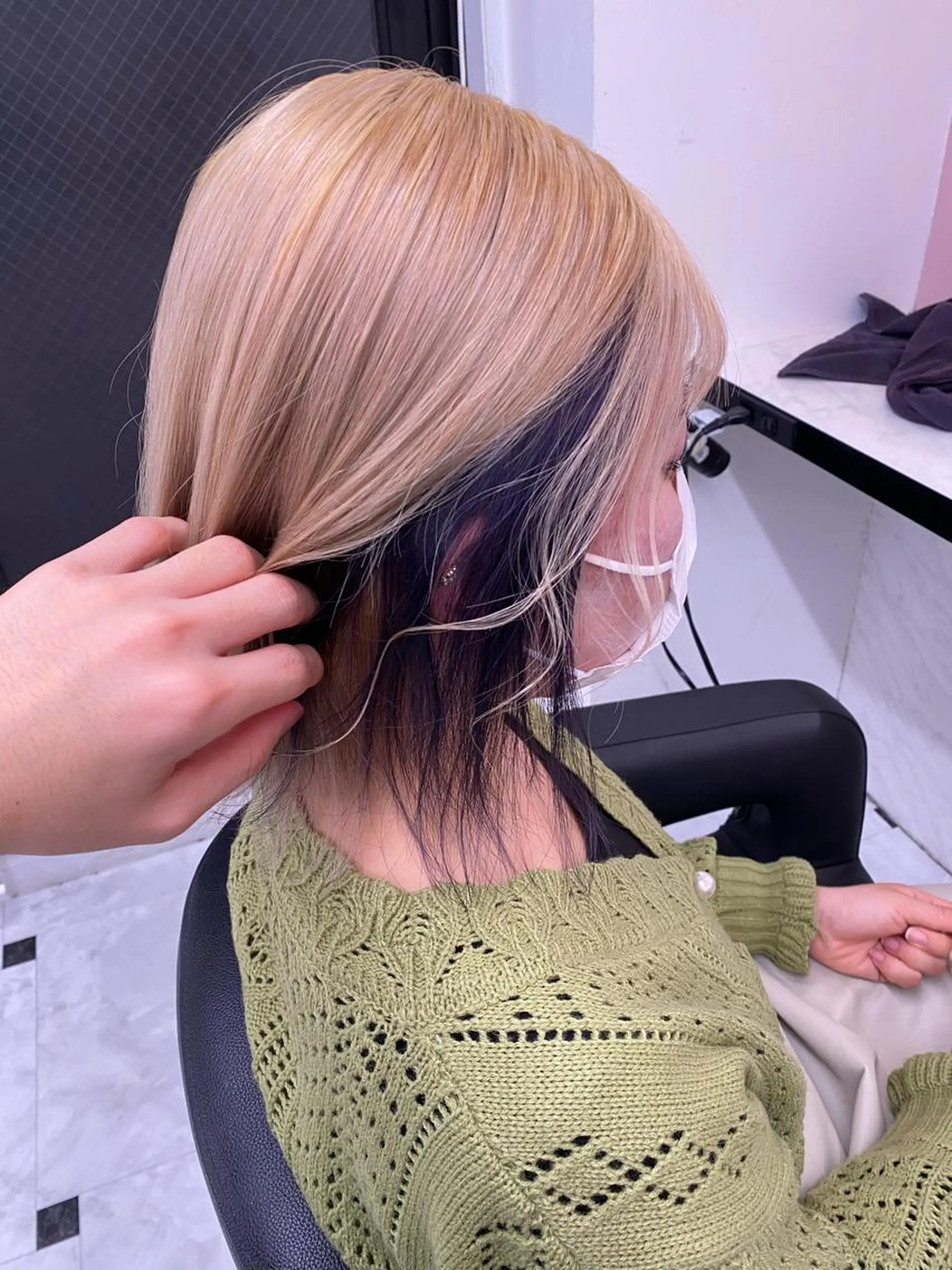 カラー ヘアアレンジ ダブルカラー 韓国ヘアKYONのヘアスタイル