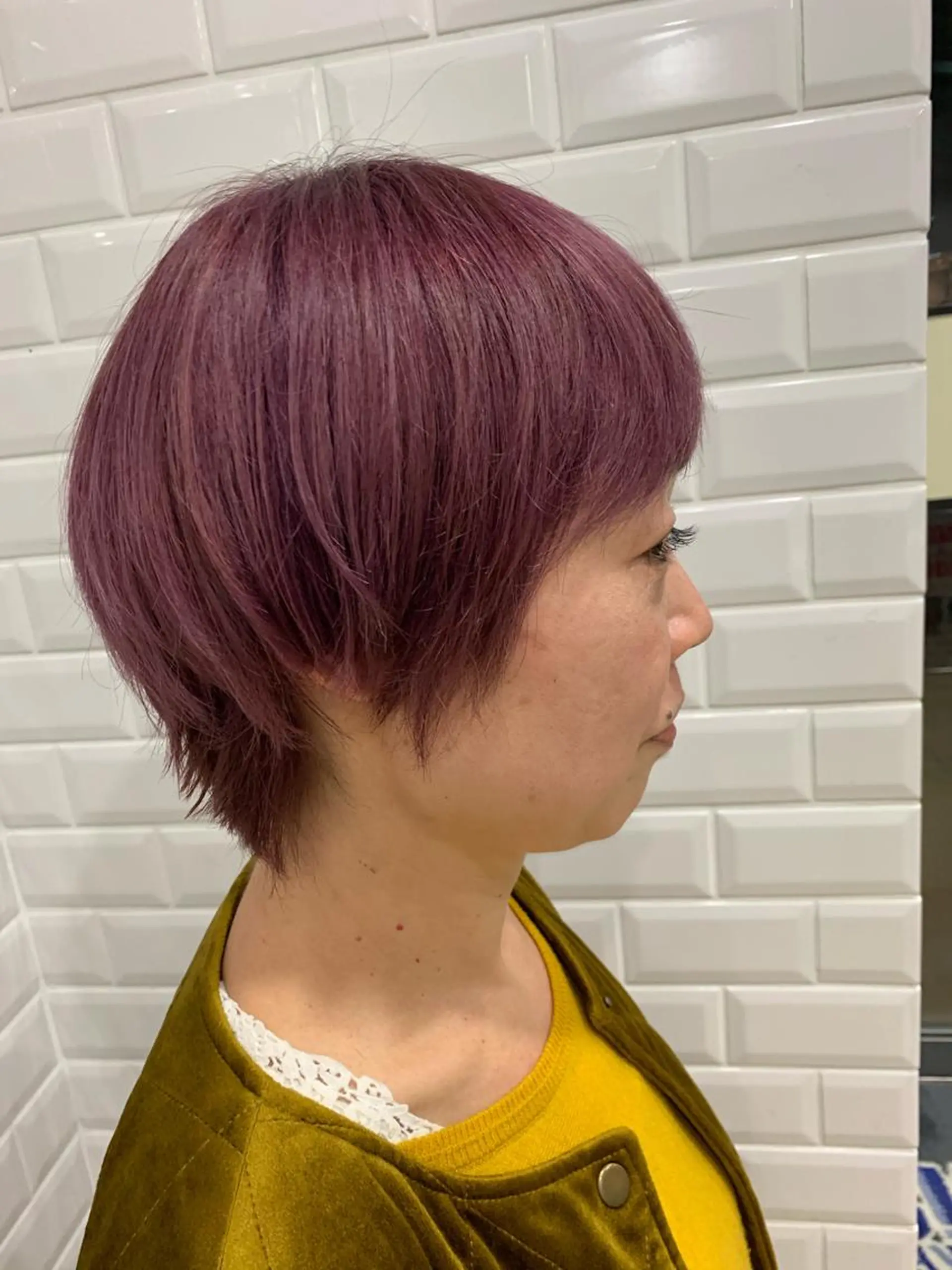 ショート カラー ダブルカラー ピンクカラー パープルカラー APPiiS所属・APPiiS 柳田 葵のヘアスタイル