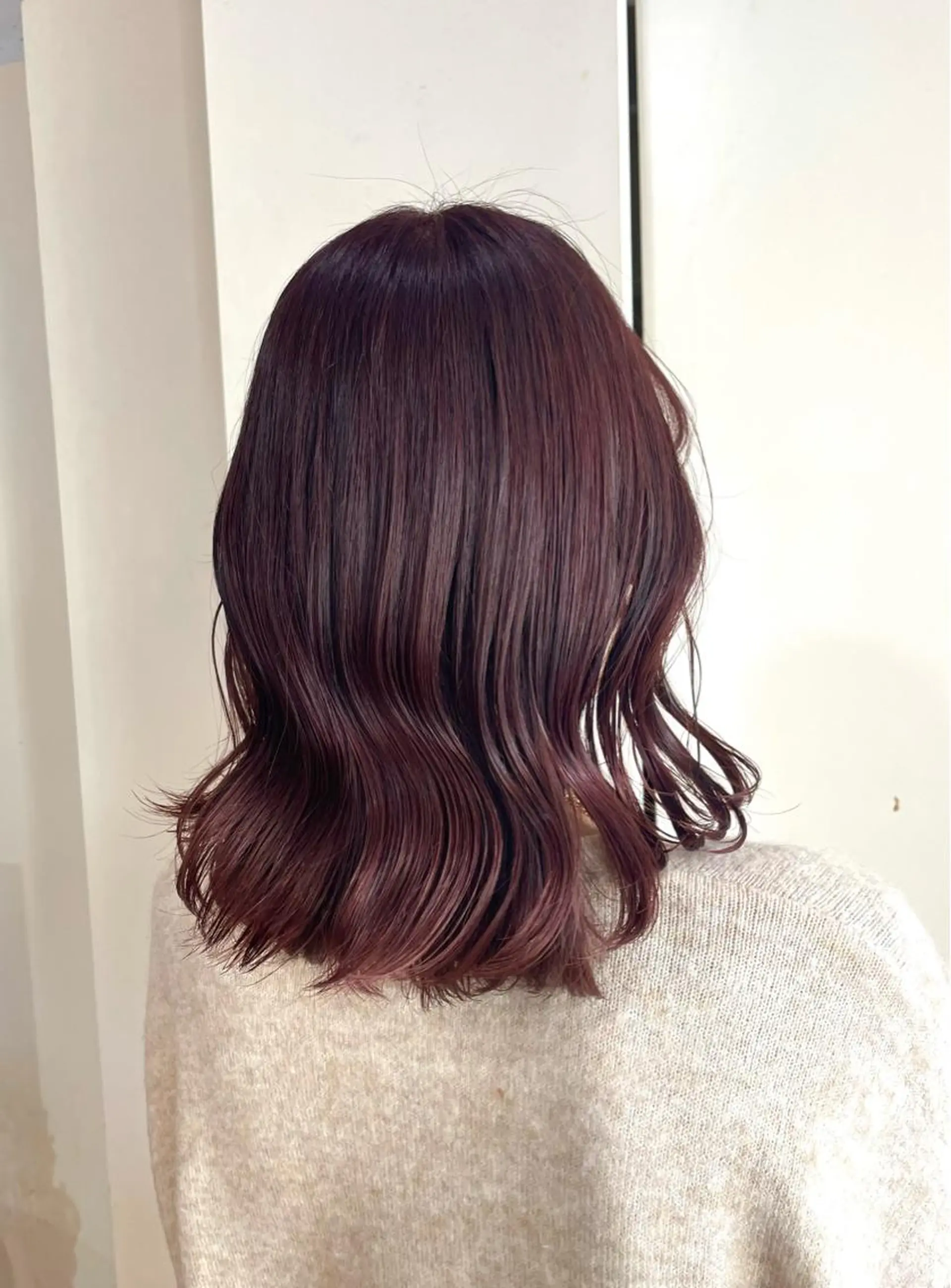 ミディアム カラー カシス ピンクカラー 🦋透明感 艶カラー Rie🦋のヘアスタイル