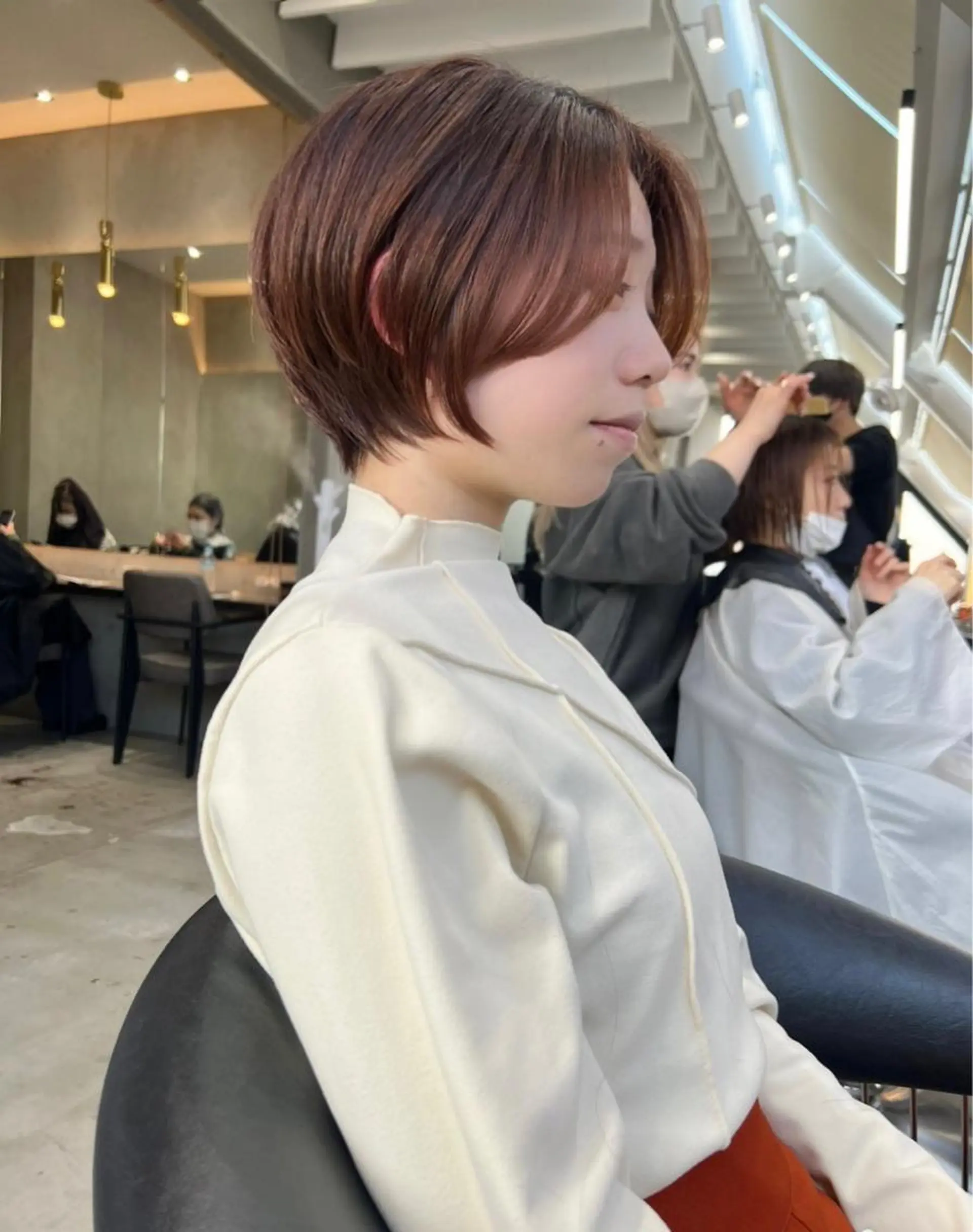 ショート カラー ボブ×縮毛矯正× 髪質改善/三ツ木一生のヘアスタイル