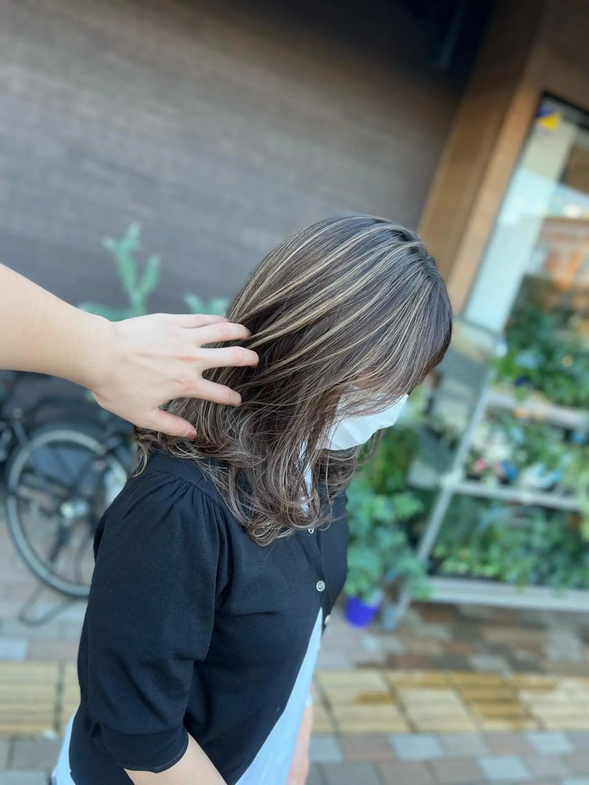 セミロング カラー 太白区白髪ぼかし/ ボブカット/千葉達人のヘアスタイル