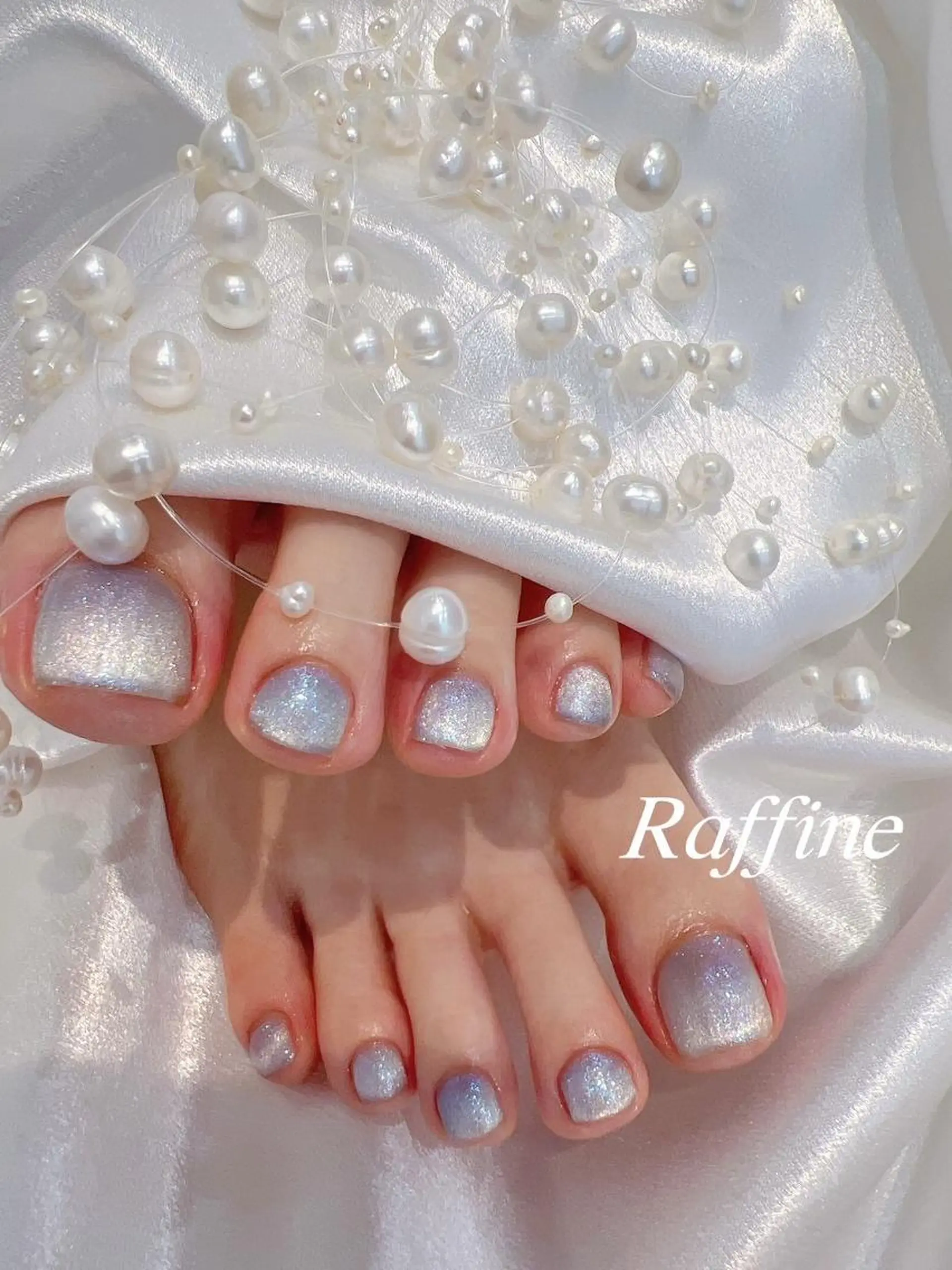 ネイル RAFFINE 月🦋🩵のネイルデザイン