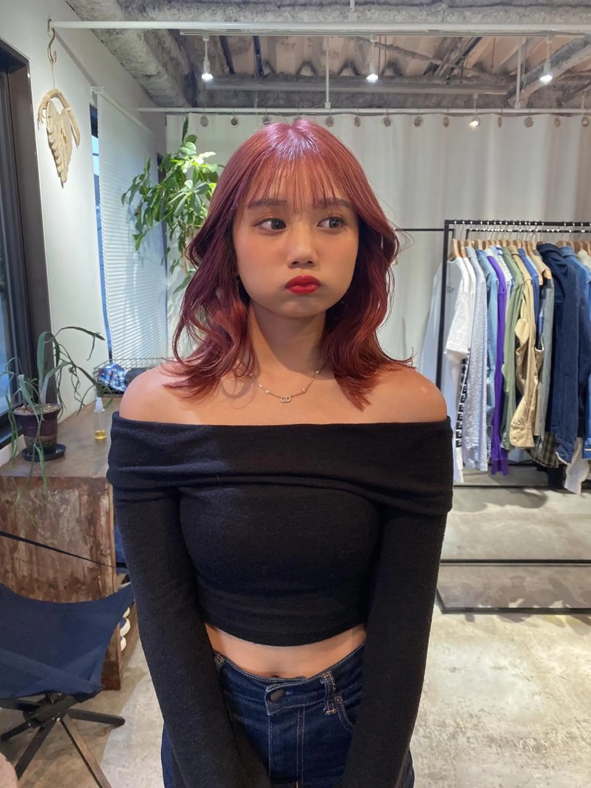 セミロング カラー ベージュカラー ピンクカラー ピンクベージュ LATTE  渋谷所属・♡レイヤーカット れお♡のヘアスタイル