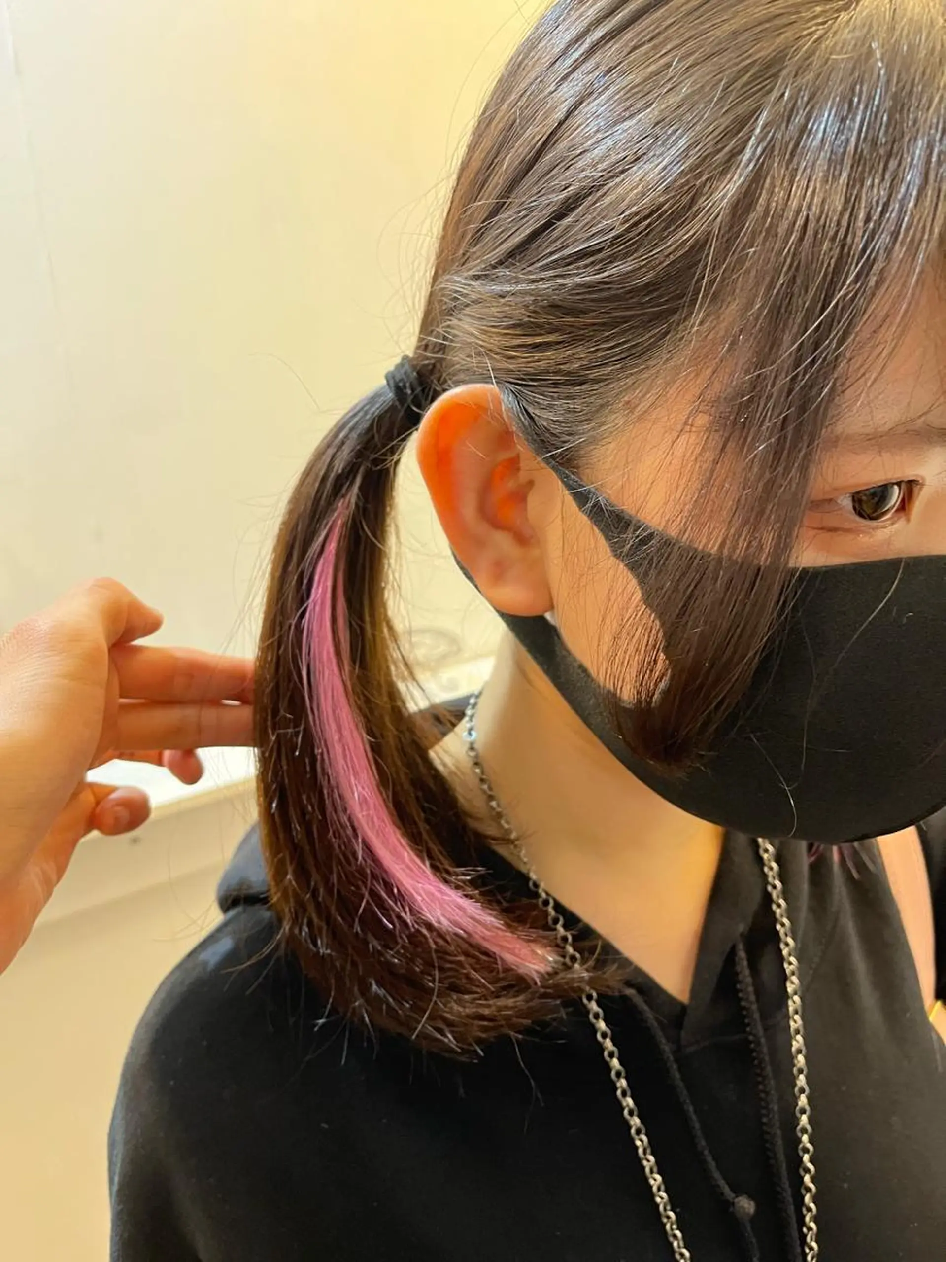 ミディアム カラー ショートボブ ボブレイヤー アッシュ バレイヤージュ ミストバング カット トリートメント エクステ 原宿サロン代表 デザインカラー伊藤卓のヘアスタイル