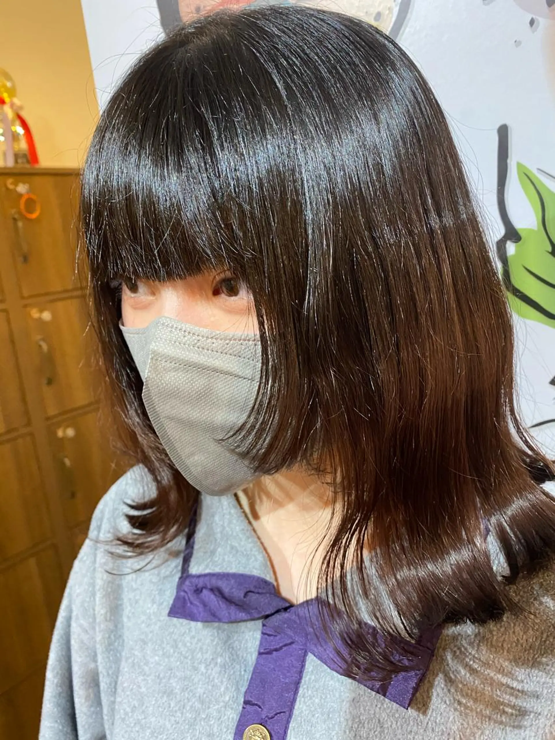 ミディアム カラー ウルフカット カット ヘアカラー 縮毛矯正とレイヤー /杉村凜汰郎のヘアスタイル