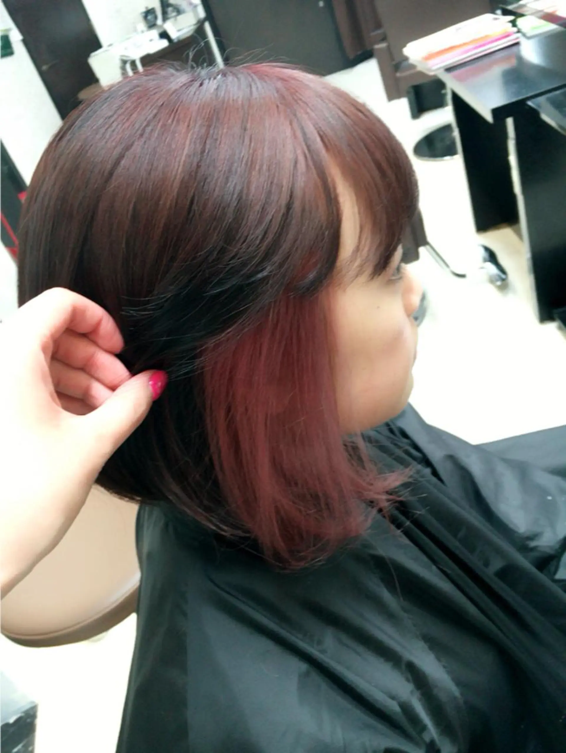 ショート ミディアム セミロング ロング カラー インナーカラー ピンクカラー UNDER vr 【アンダーバー】のヘアスタイル