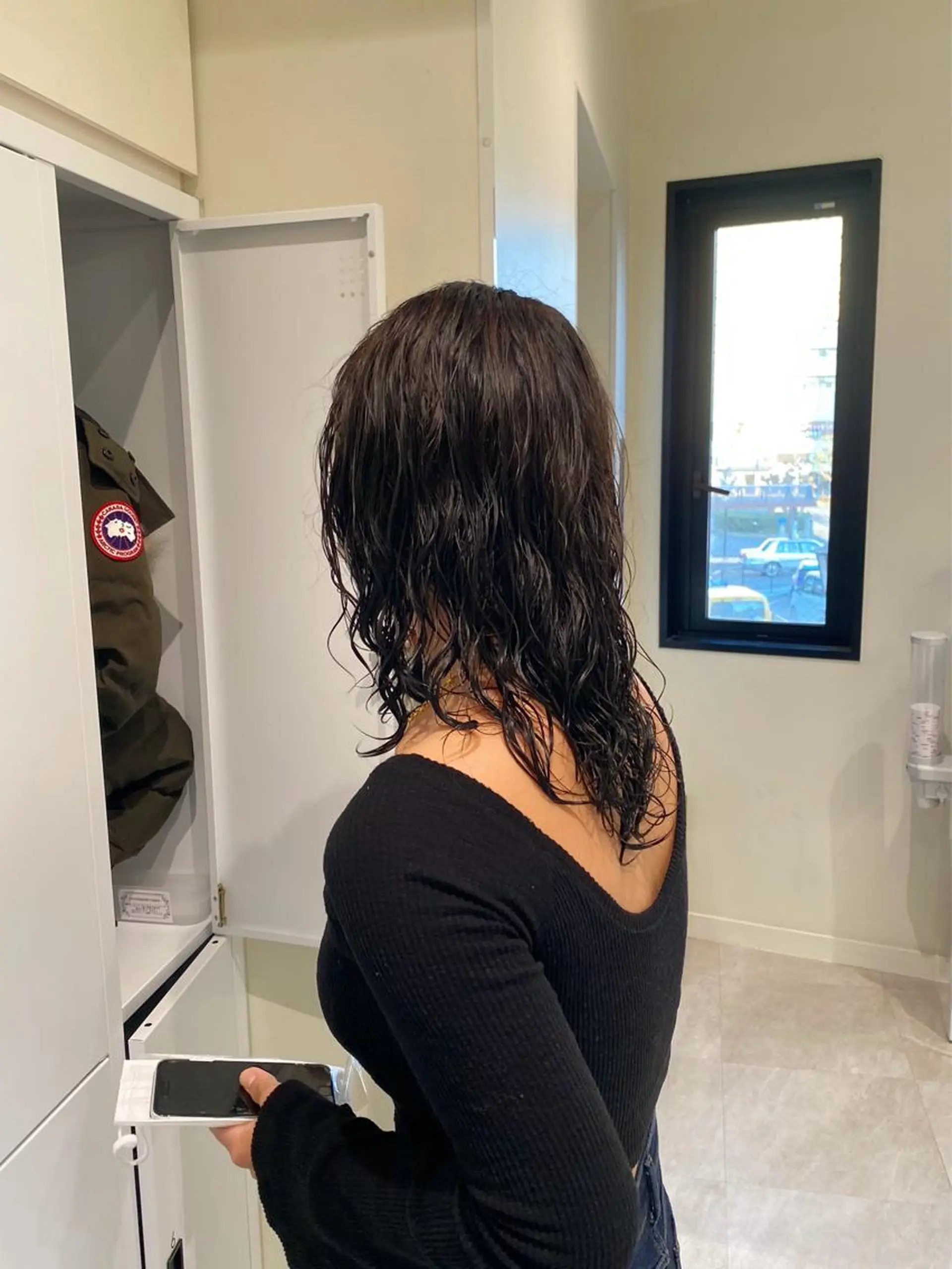 カラー パーマ グレージュ オリーブグレージュ オリーブグレー 暖色カラー /ヘアアレンジ/花鈴のヘアスタイル